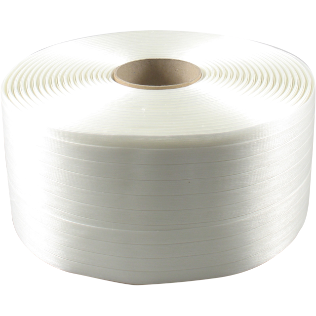 Polyesterband, 19mm, 600m, PET, wit 1