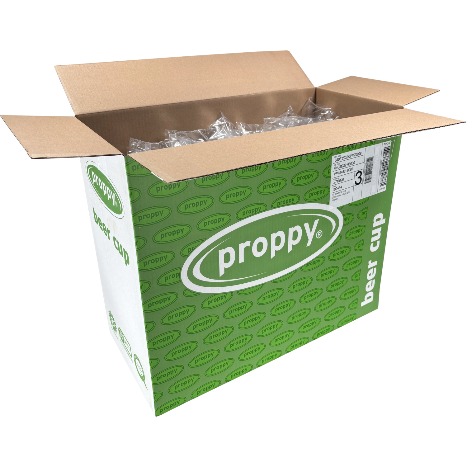 Glas, bierglas, Proppy, gerecycled PET, 250ml, 108mm, helder 6