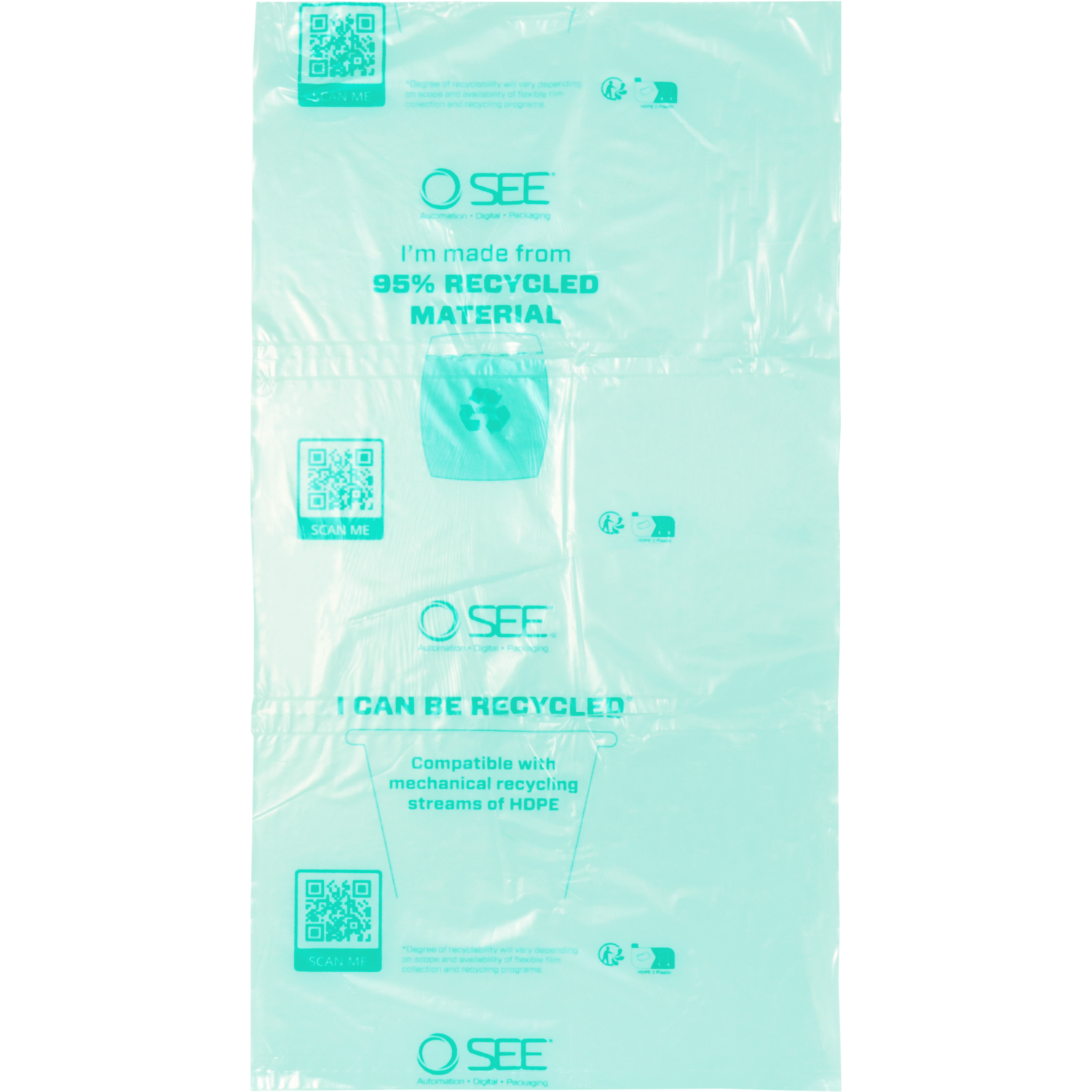 Vulmateriaal, gerecycled LDPE, 1280m, 200cm, transparant 3