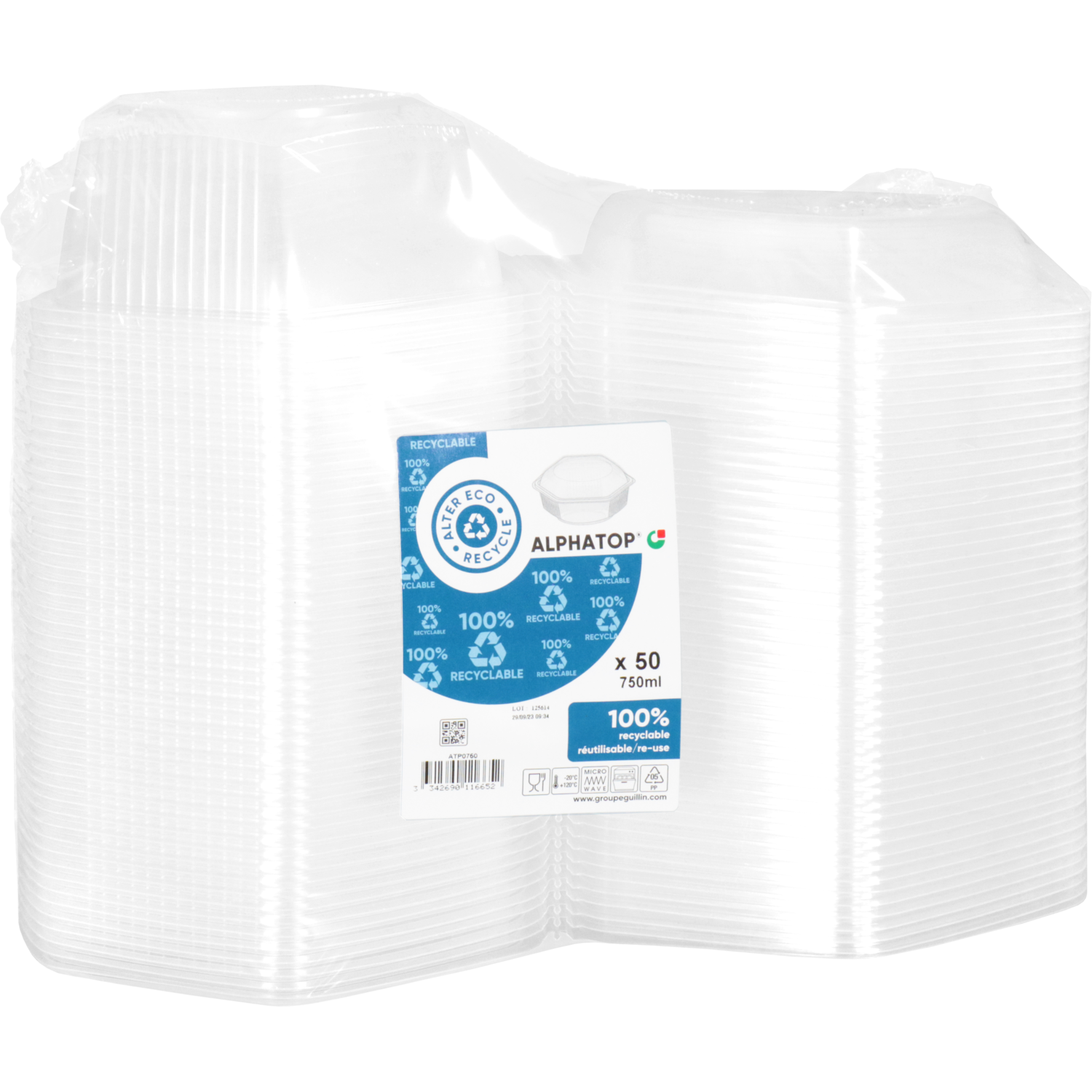 Bak, PP, 750ml, freshbox, transparant 5