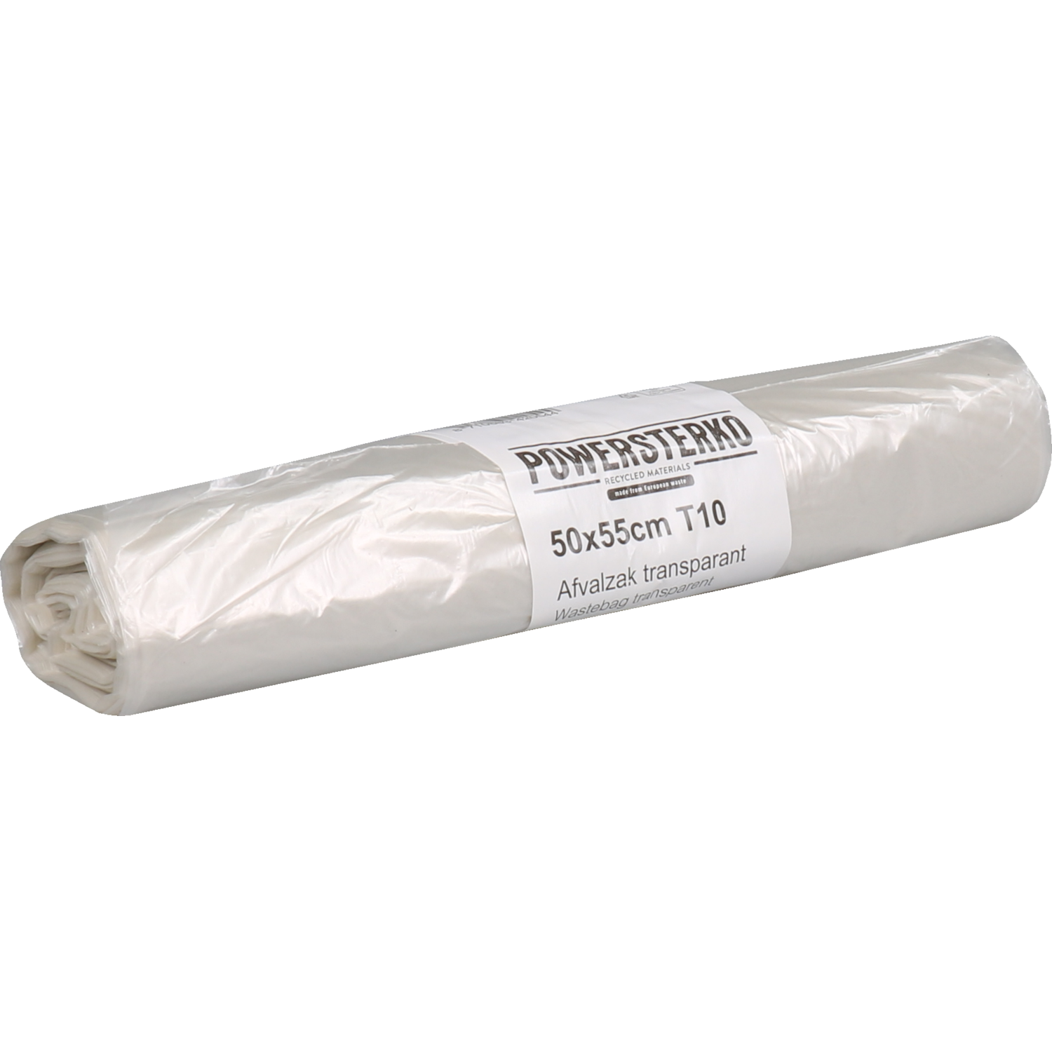 PowerSterko Afvalzak, Gerecycled LDPE, 50x55cm, T10, transparant 1