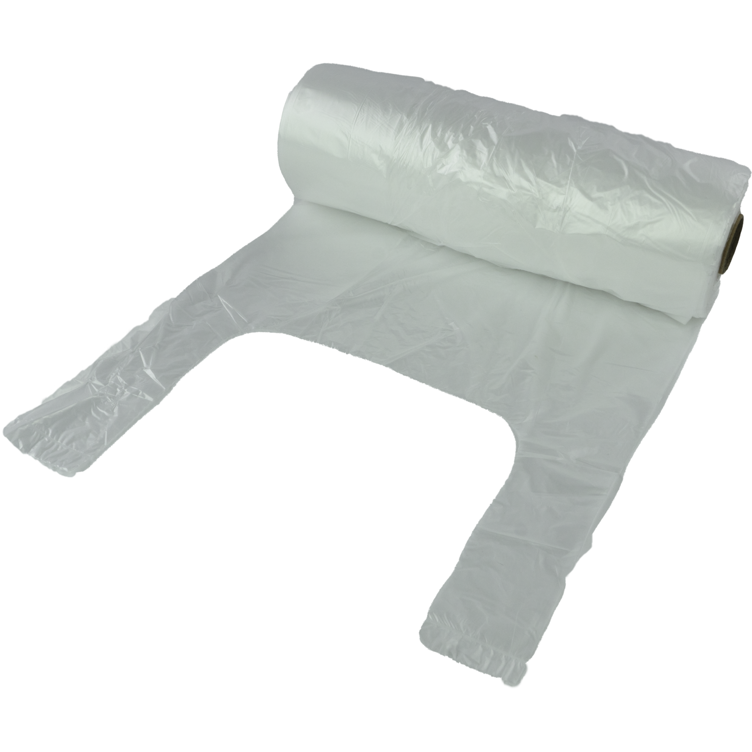 Tas, HDPE, op rol, 23x 6x50cm, hemddraagtas, transparant 1