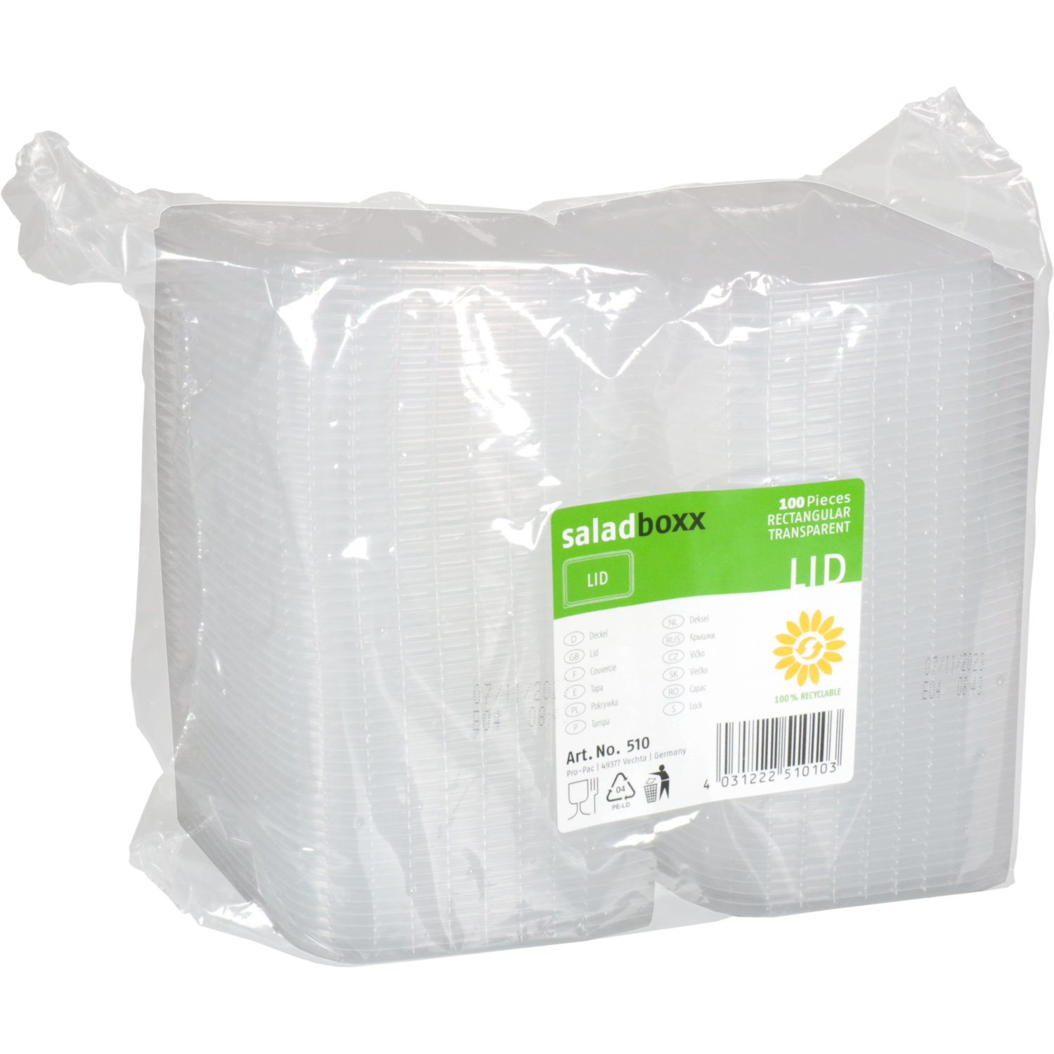 Deksel, PP, rechthoekig, 108x82x transparant 3