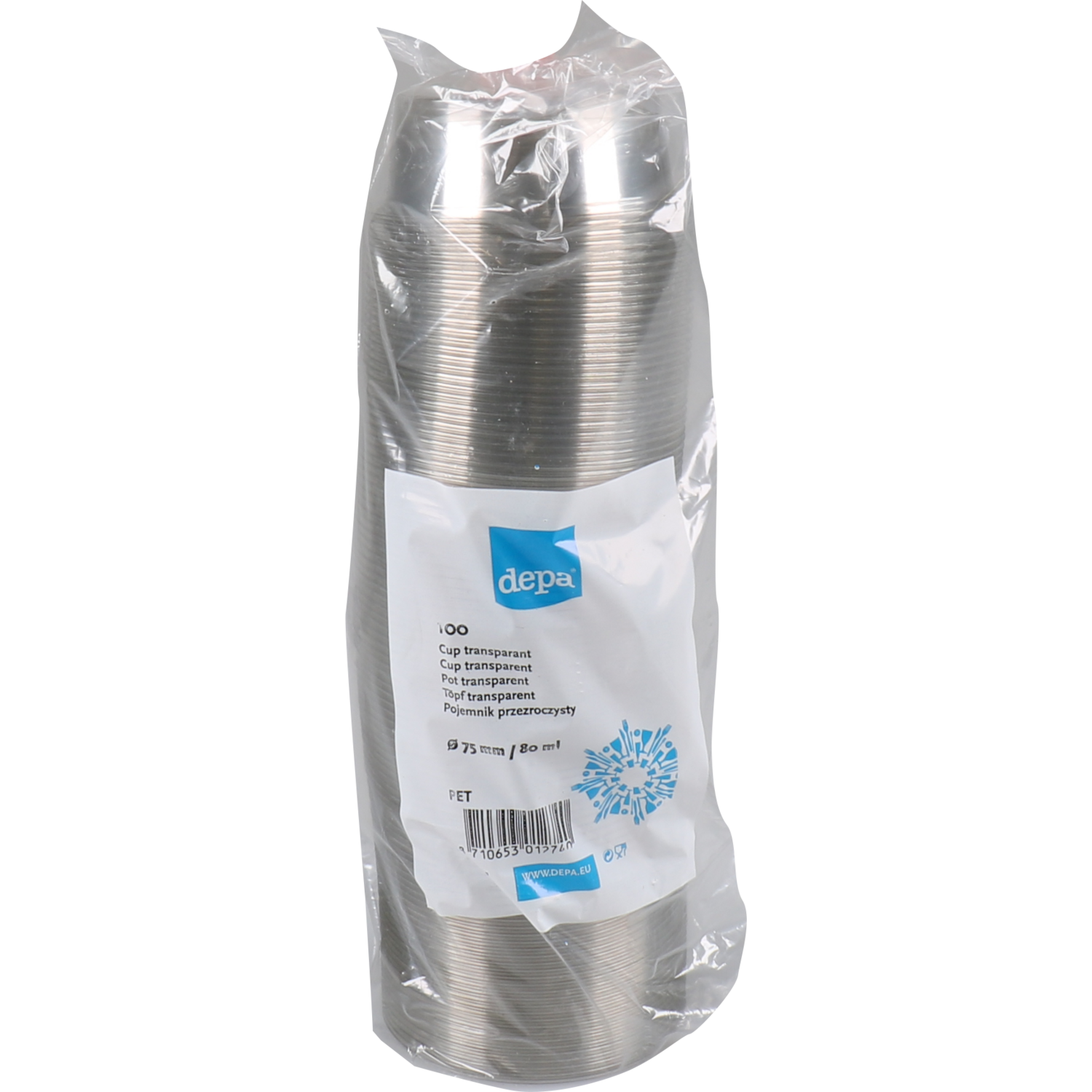 Cup, 50ml, Ø 75mm, gerecycled PET, transparant 2