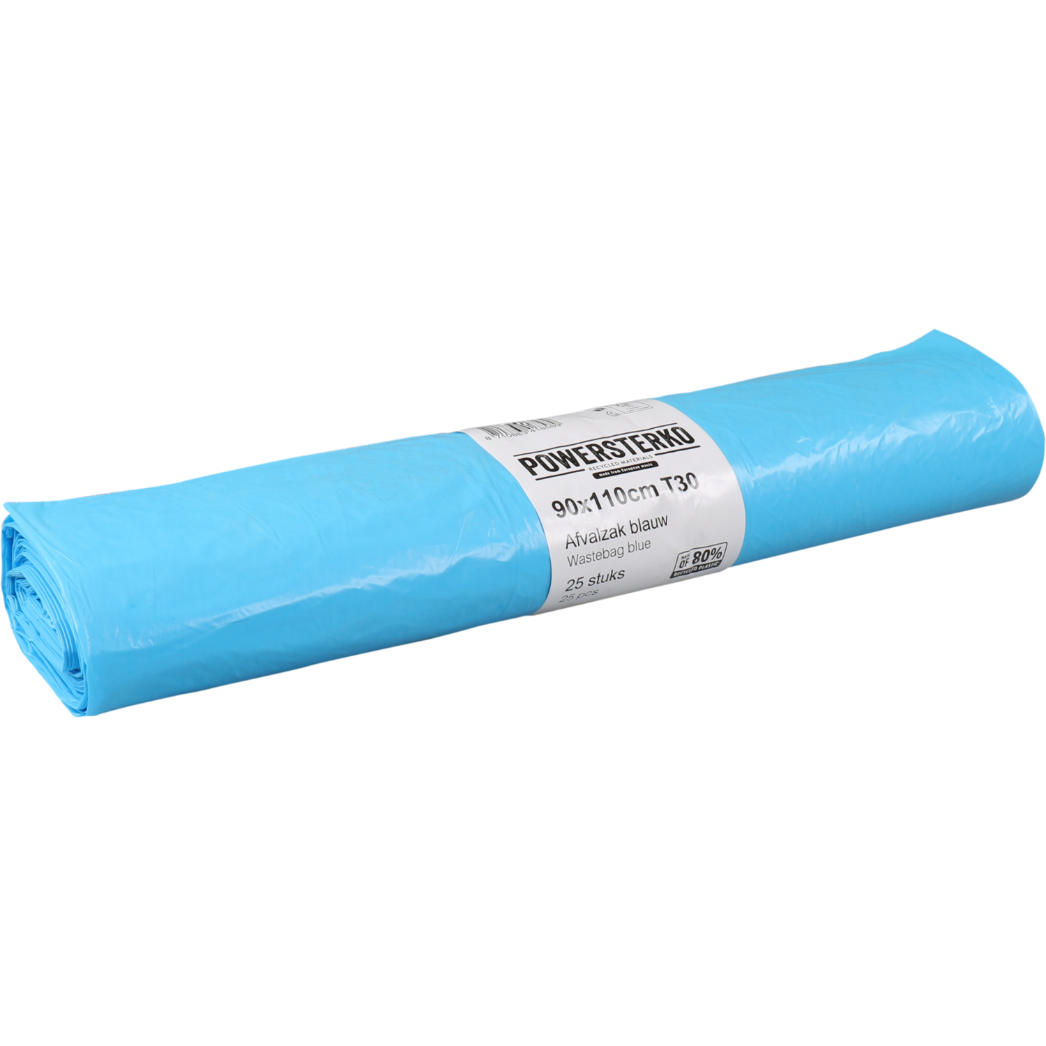 PowerSterko Afvalzak, Gerecycled LDPE, 90x110cm, T30, blauw 1