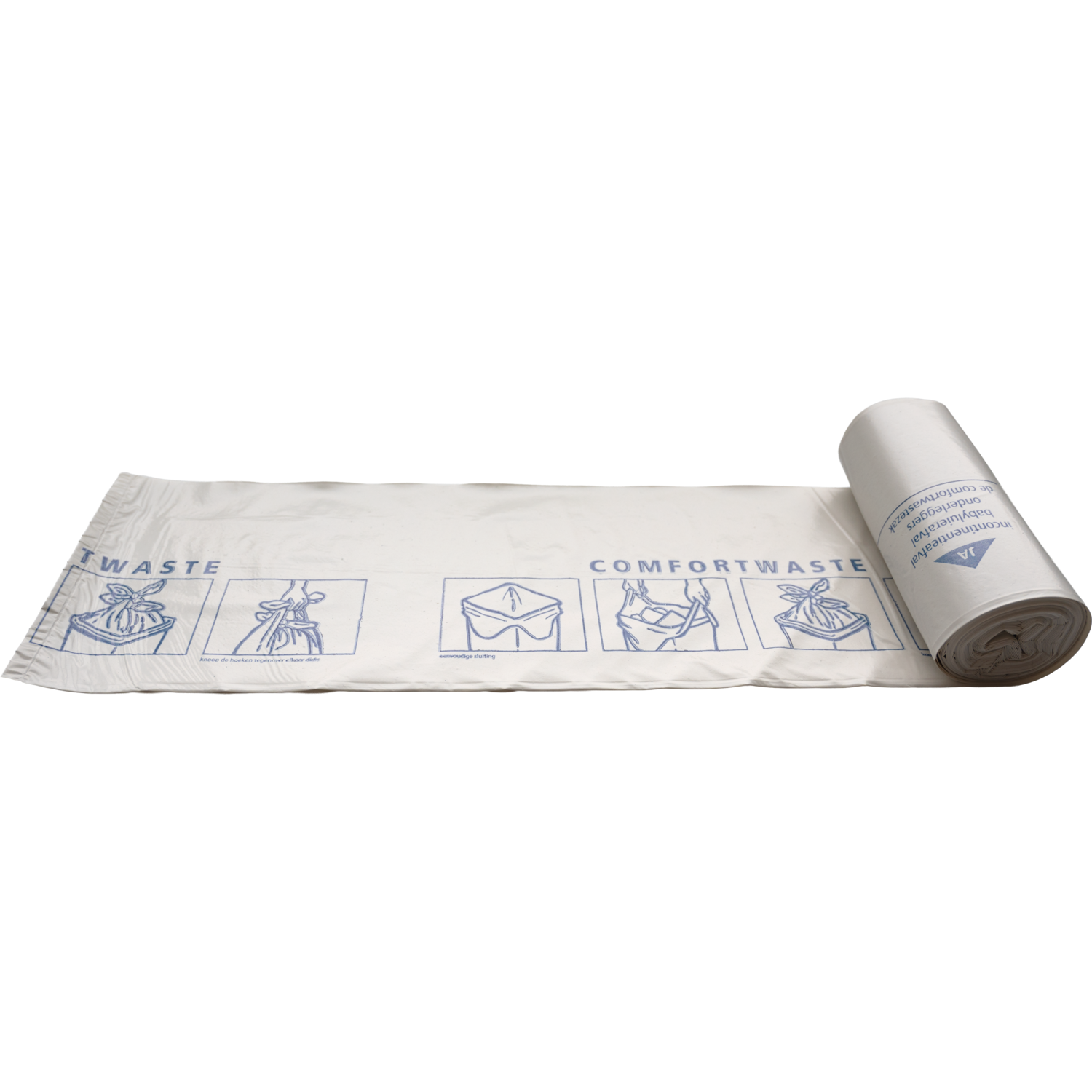 Afvalzak, comfortwaste, Gerecycled LDPE, 60x80cm, T30, wit 2