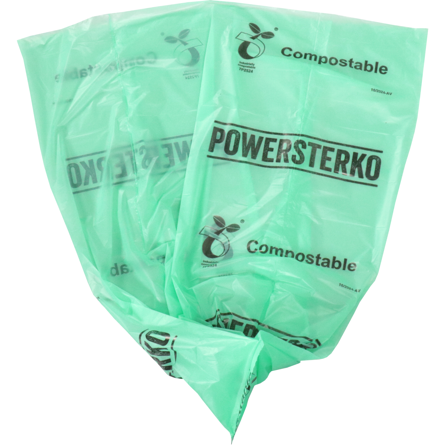 PowerSterko Afvalzak, Bioplastic o.b.v. zetmeelblend, 30l, 50x60cm, 15my, groen 3