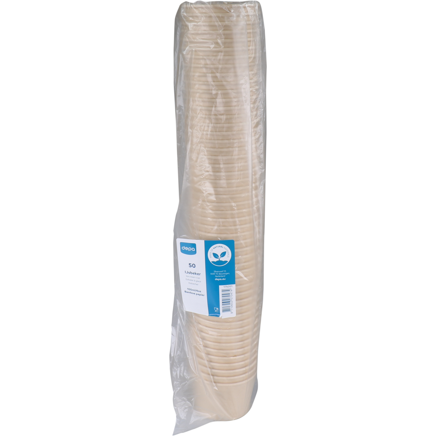 Depa, IJsbeker, Bamboepapier + PE, 100ml, 4oz,  2