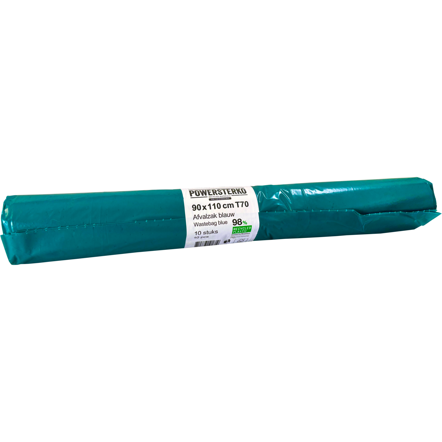 PowerSterko Afvalzak, Gerecycled LDPE, 90x110cm, T70, blauw 1
