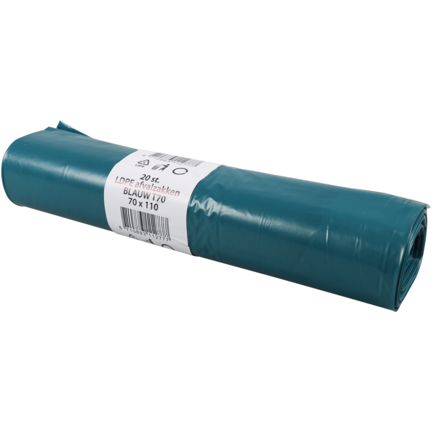 PowerSterko Afvalzak, Gerecycled LDPE, 90x110cm, T50, blauw 2
