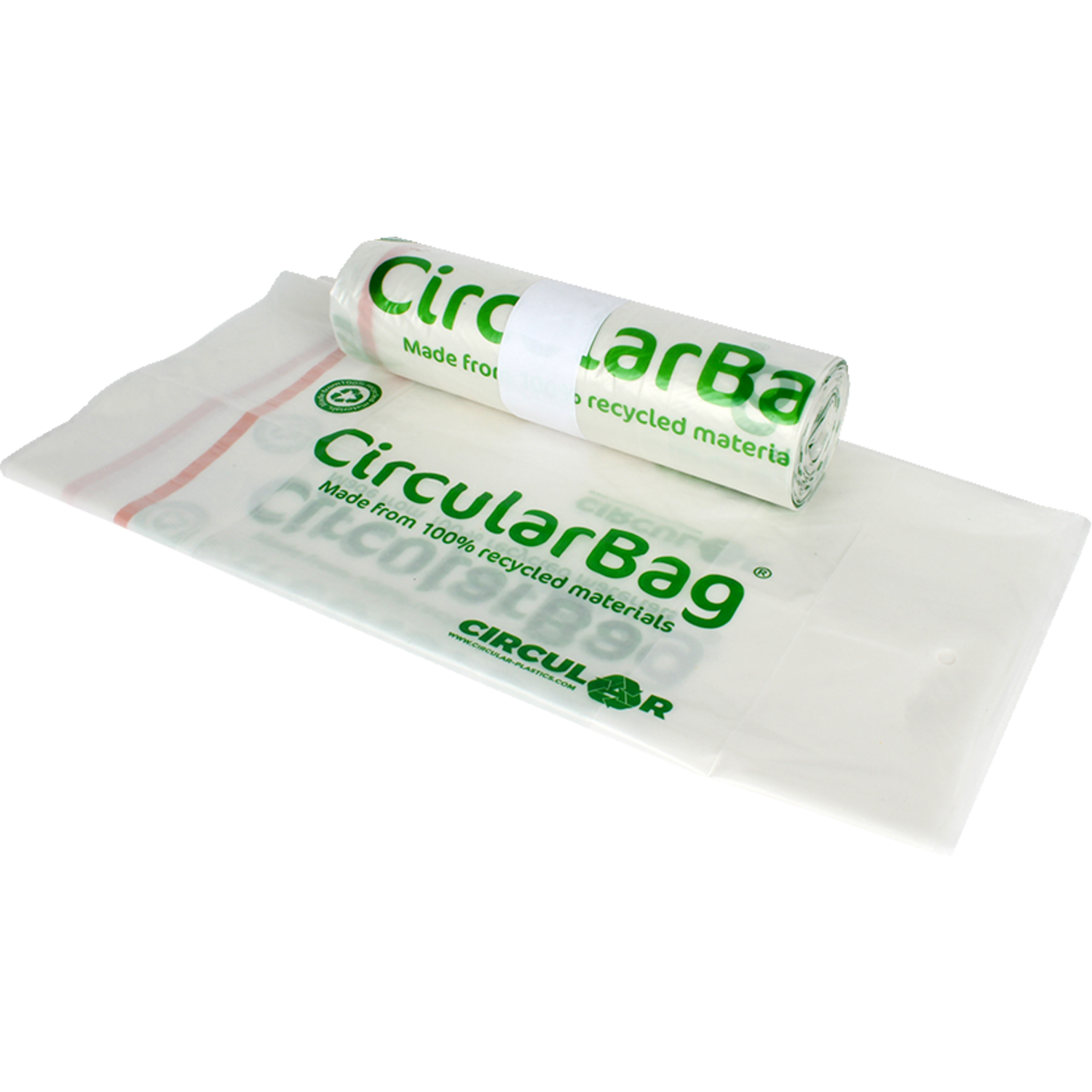 CircularBag Afvalzak, Gerecycled LDPE, 400l, 70/ 14.5x193cm, 30my, transparant 1