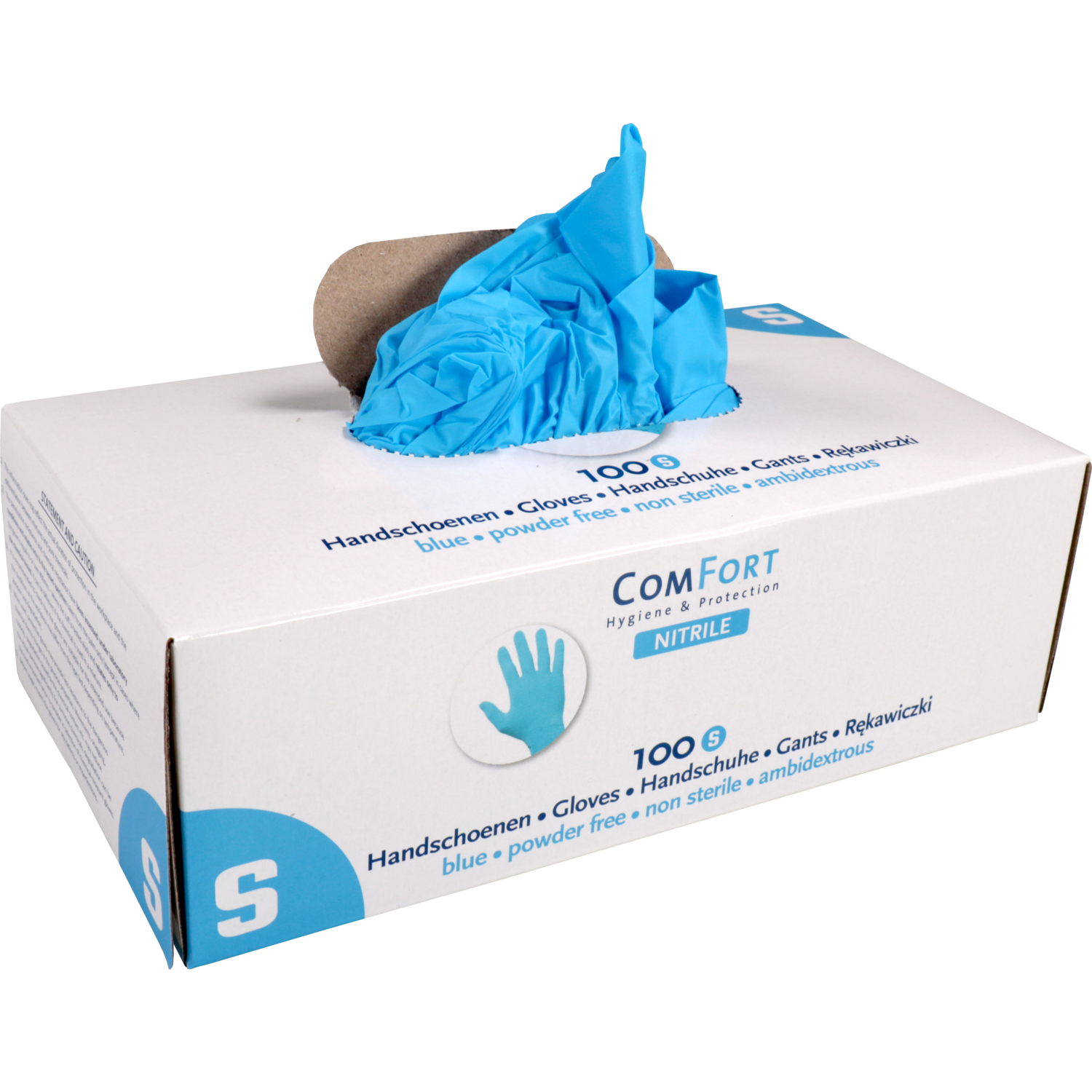 ComFort Handschoen, Nitril, ongepoederd, S, 4gr, blauw 3