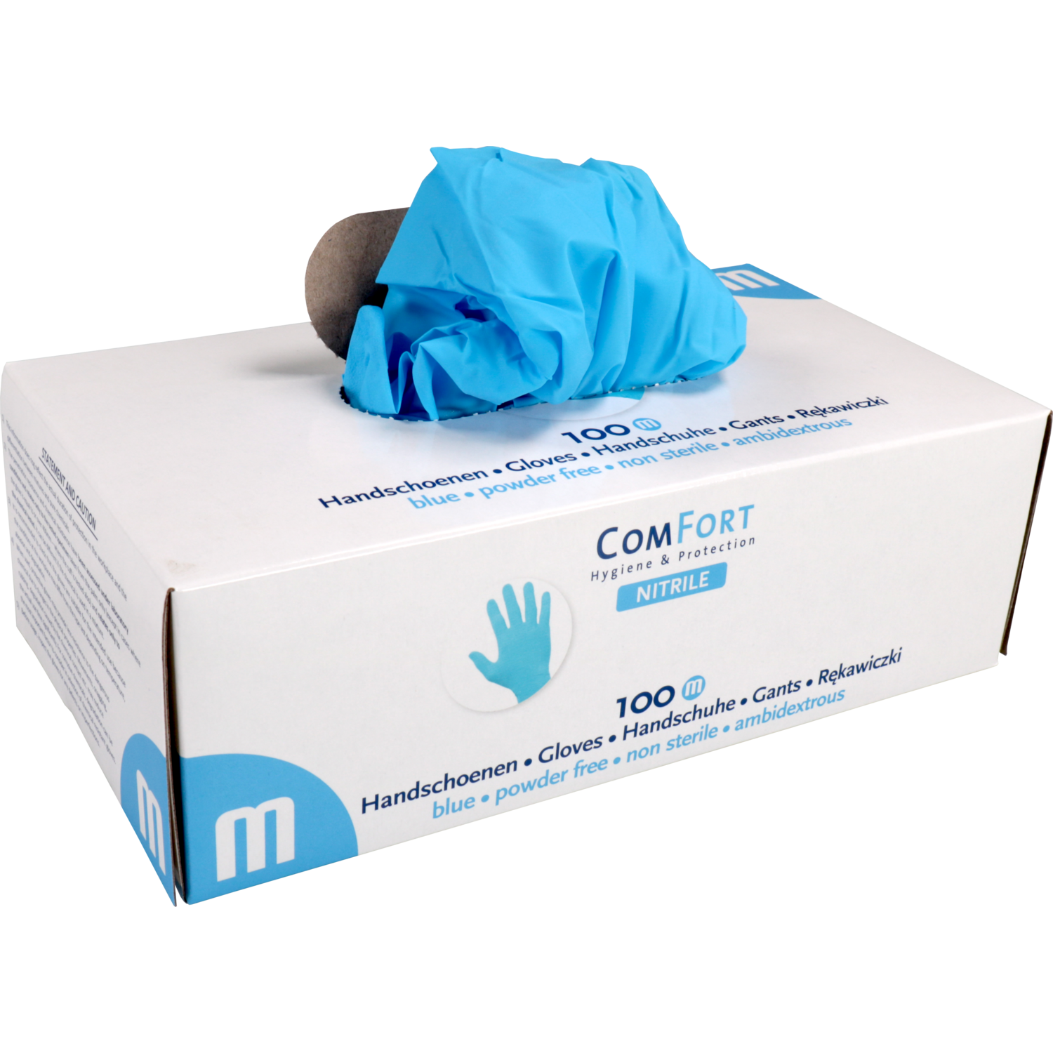 ComFort Handschoen, Nitril, ongepoederd, M, 4gr, blauw 3