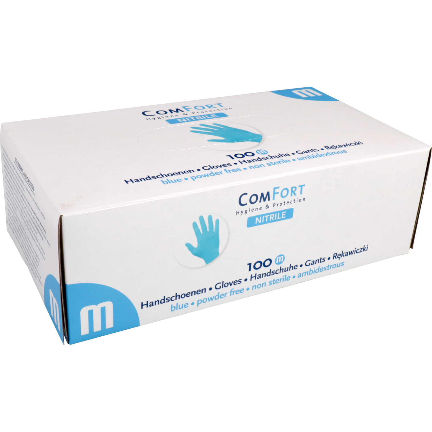 ComFort Handschoen, Nitril, ongepoederd, M, 4gr, blauw 4