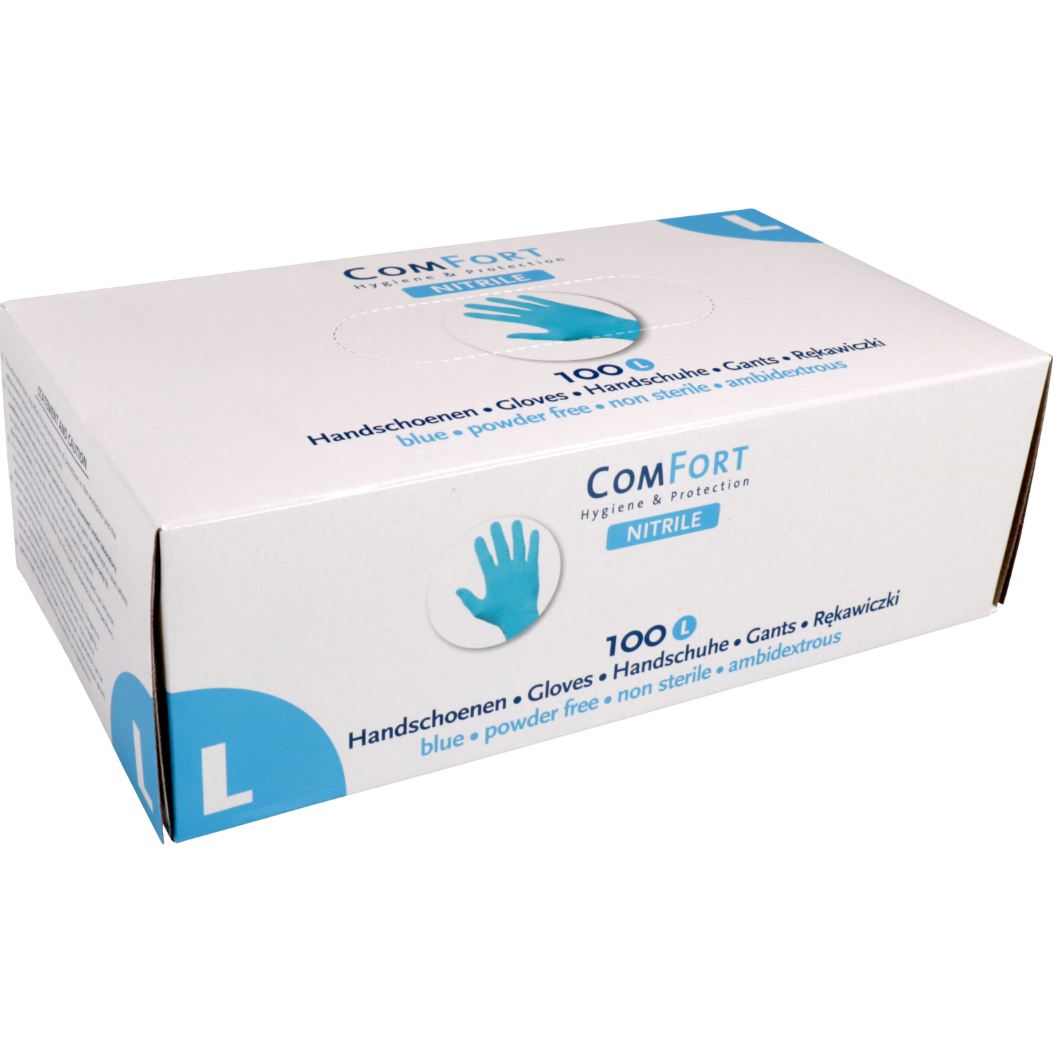 ComFort Handschoen, Nitril, ongepoederd, L, 4gr, blauw 4