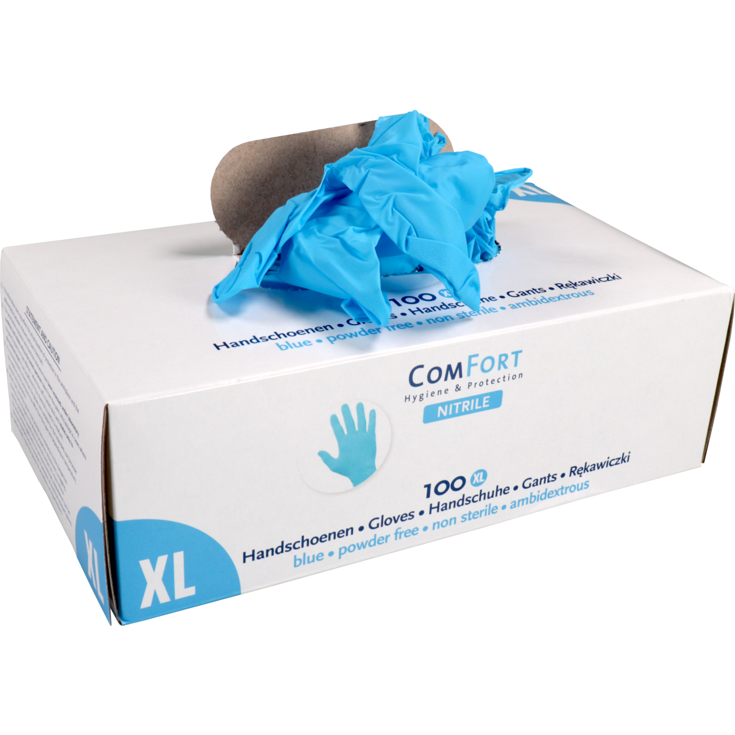 ComFort Handschoen, Nitril, ongepoederd, XL, 4gr, blauw 3