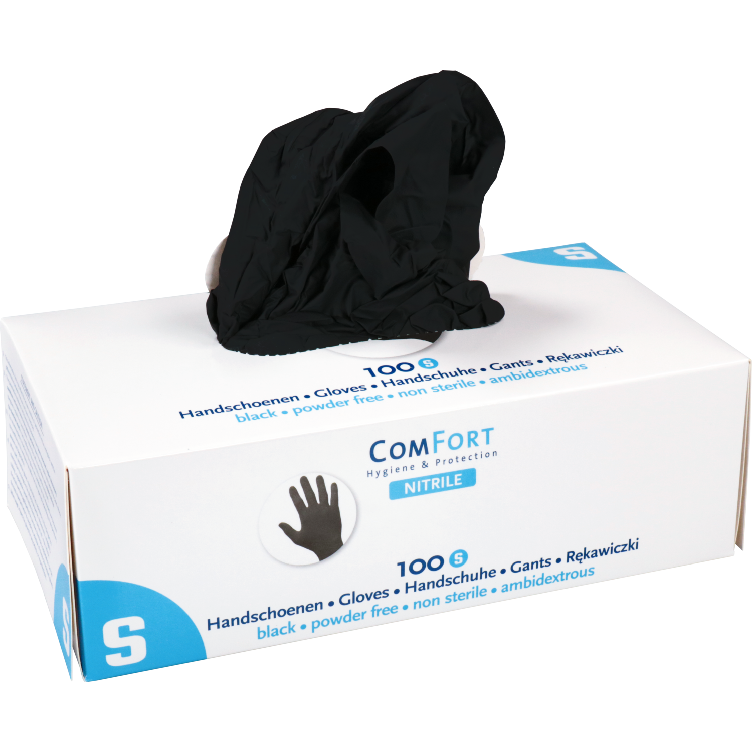 ComFort Handschoen, Nitril, ongepoederd, S, 4gr, zwart 3