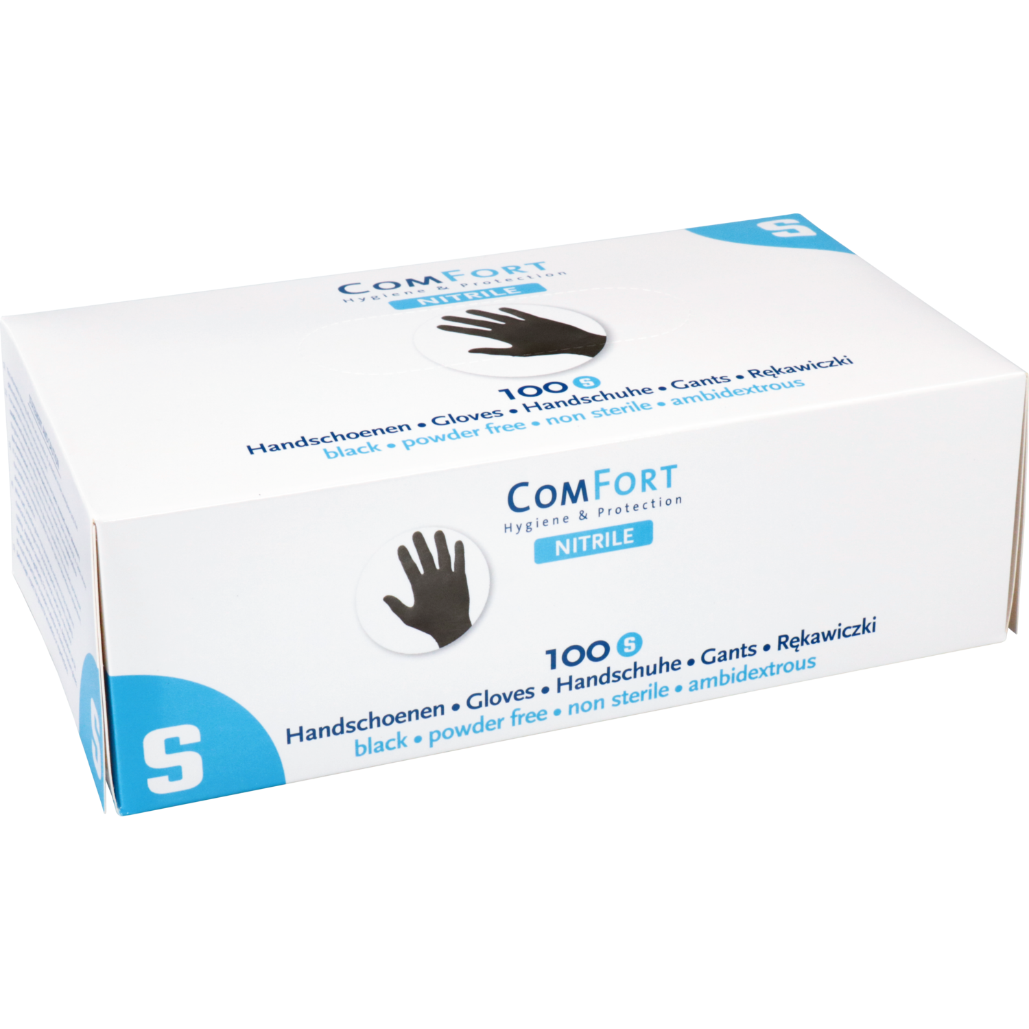 ComFort Handschoen, Nitril, ongepoederd, S, 4gr, zwart 4