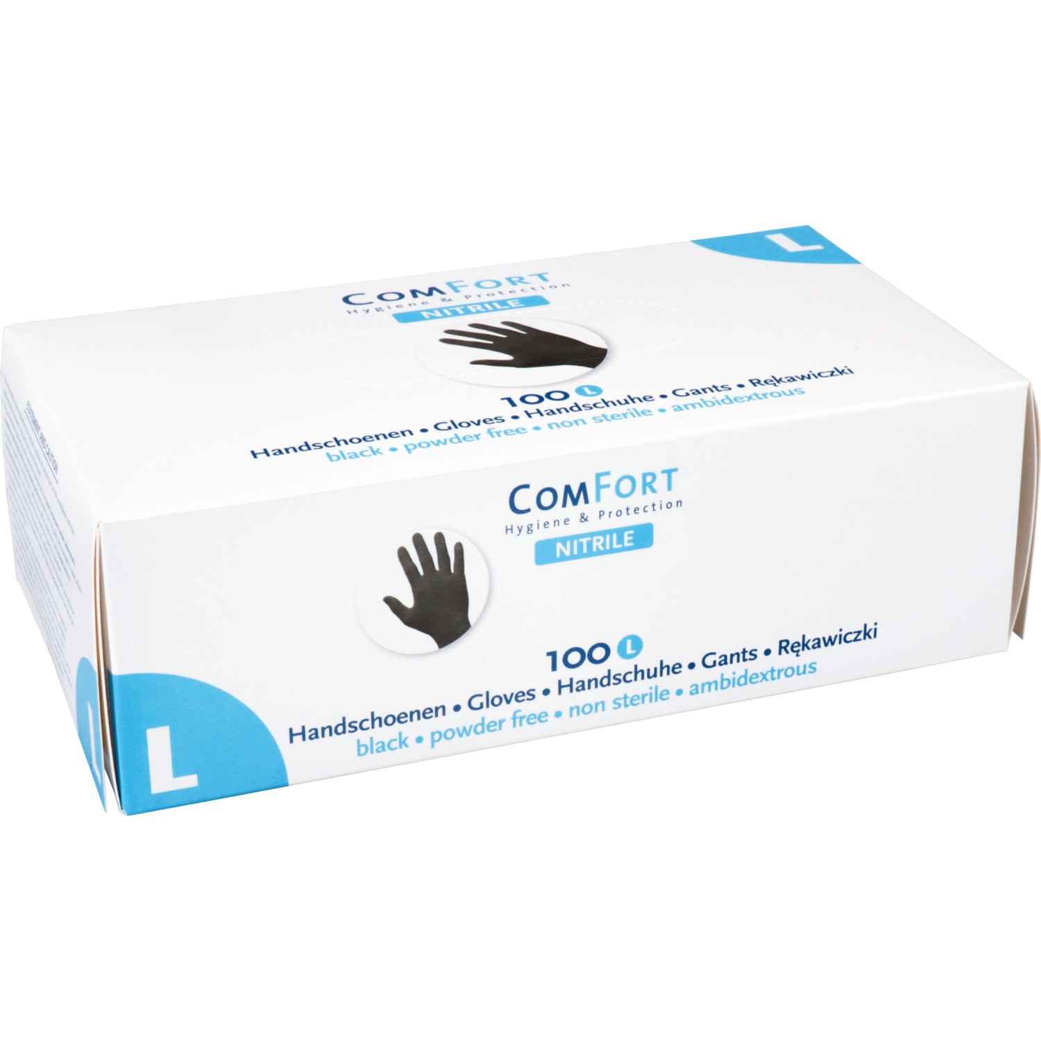 ComFort Handschoen, Nitril, ongepoederd, L, 4gr, zwart 4