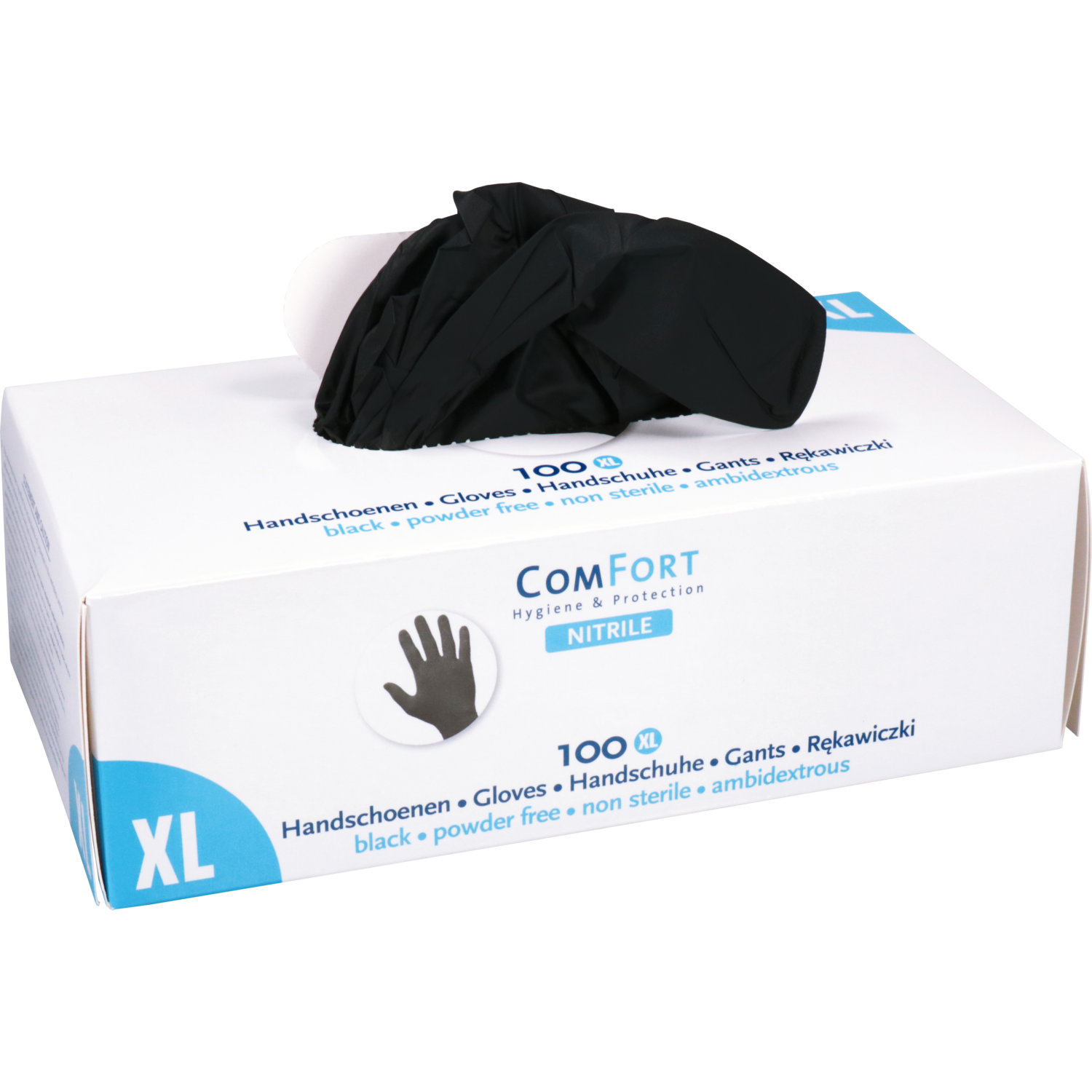 ComFort Handschoen, Nitril, ongepoederd, XL, 4gr, zwart 2