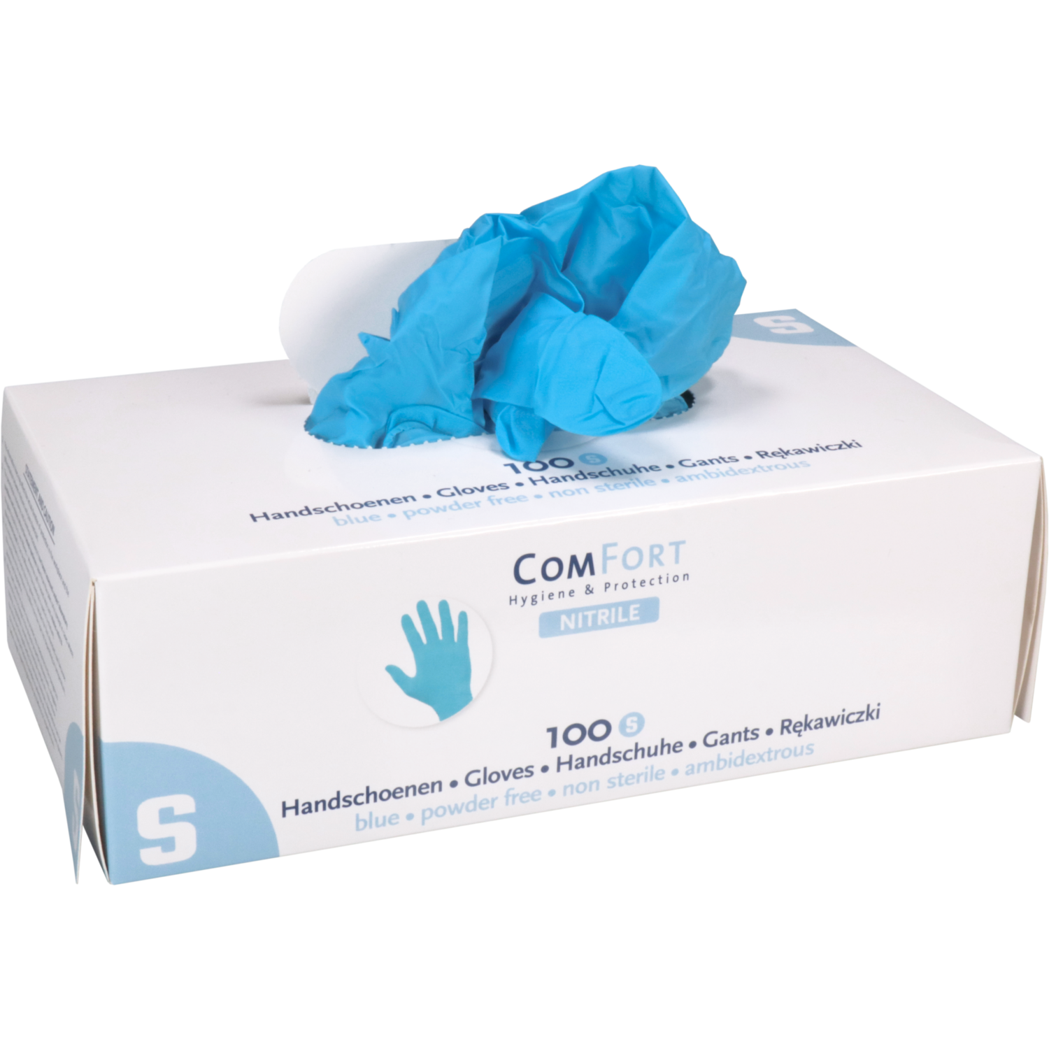 ComFort Handschoen, Nitril, ongepoederd, S, 3.5gr, blauw 3