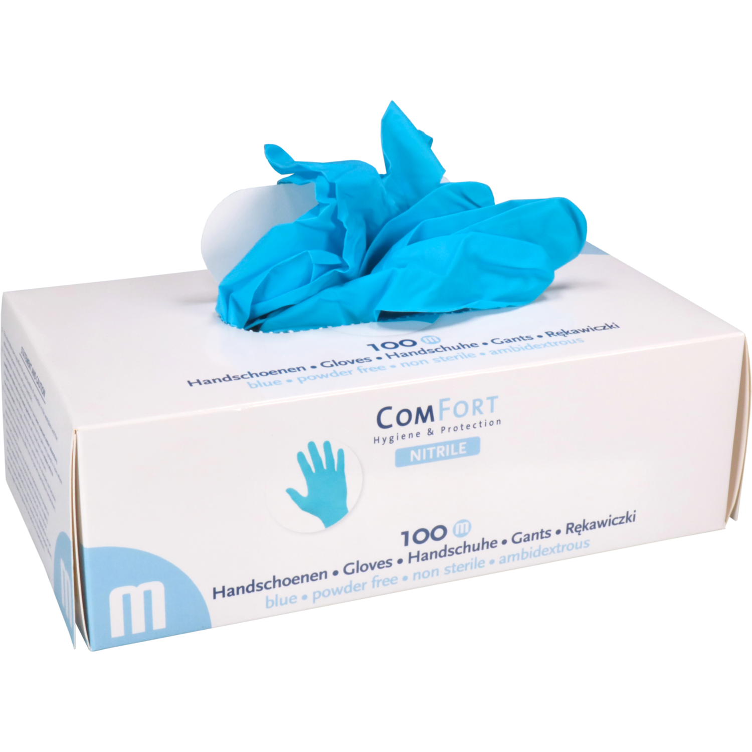 ComFort Handschoen, Nitril, ongepoederd, M, 3.5gr, blauw 3