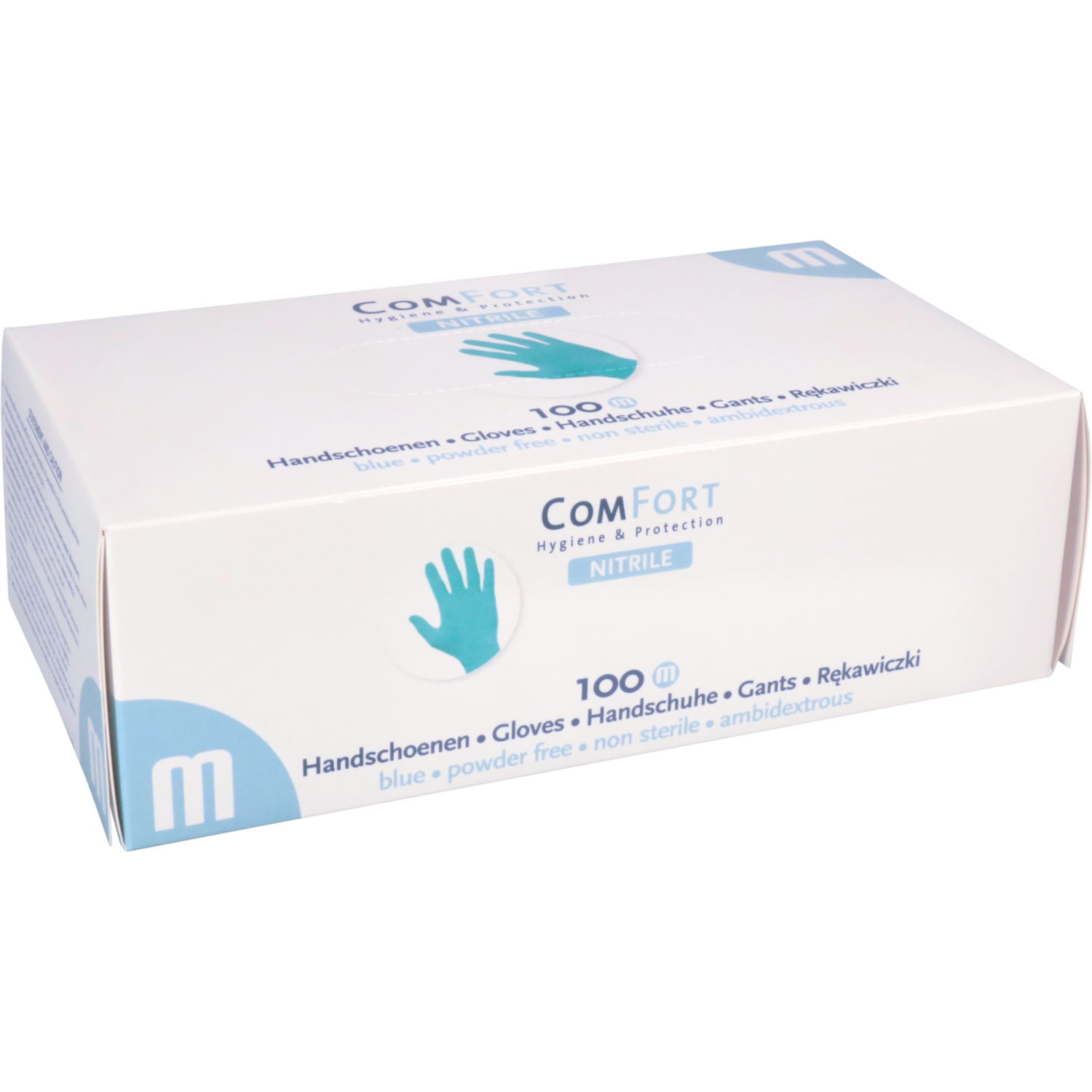 ComFort Handschoen, Nitril, ongepoederd, M, 3.5gr, blauw 4