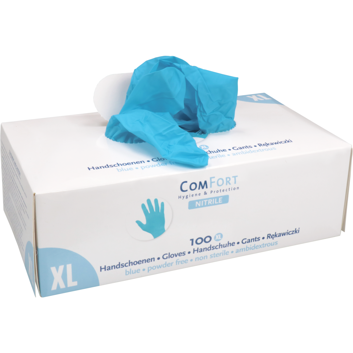 ComFort Handschoen, Nitril, ongepoederd, XL, 3.5gr, blauw 3