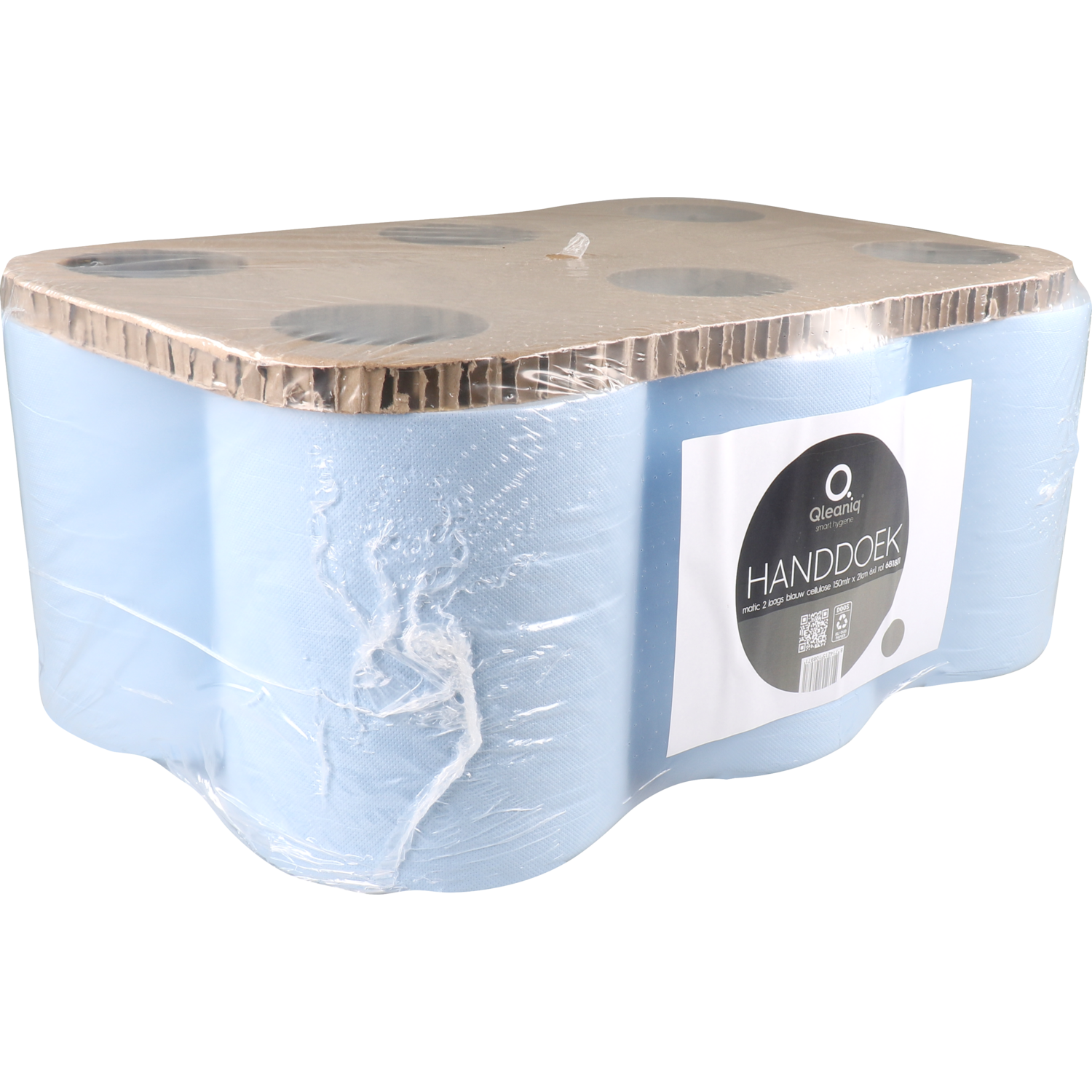 Qleaniq® Handdoek, 2-laags, papier, 21cm, blauw 2