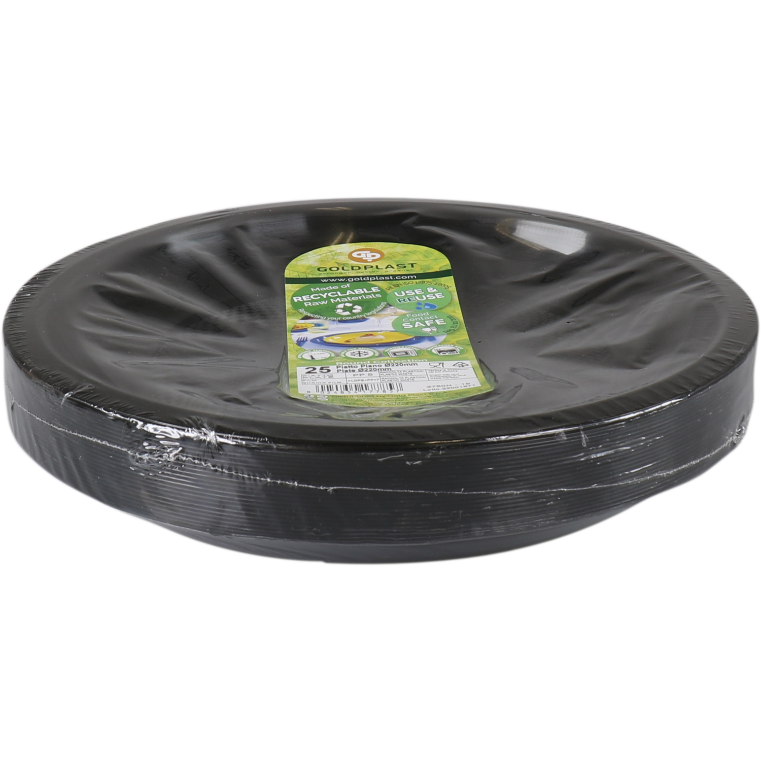 Goldplast Bord, Use & reuse, reusable, rond, 1-vaks, pP, Ø22cm, zwart 2