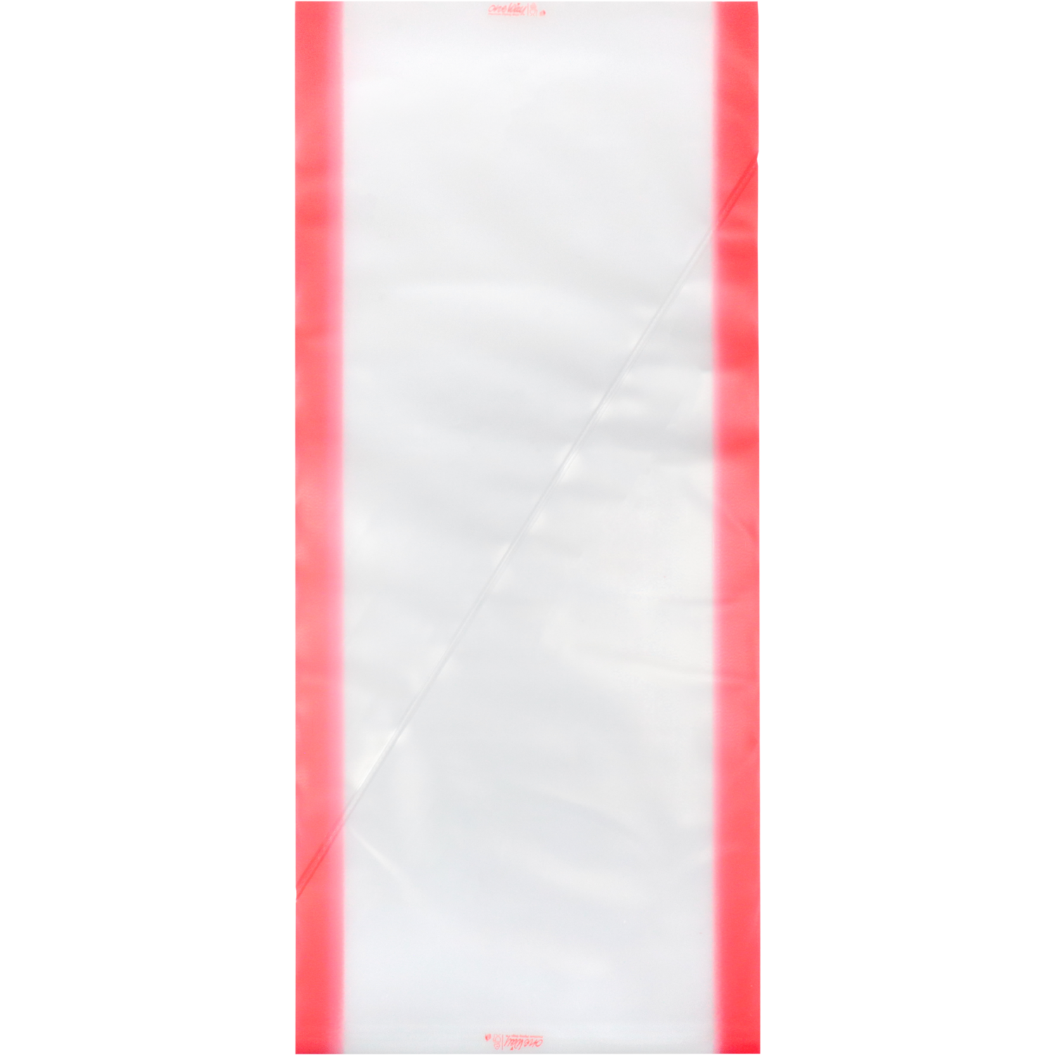 Spuitzak, 59x28cm, LDPE, transparant/rood 3