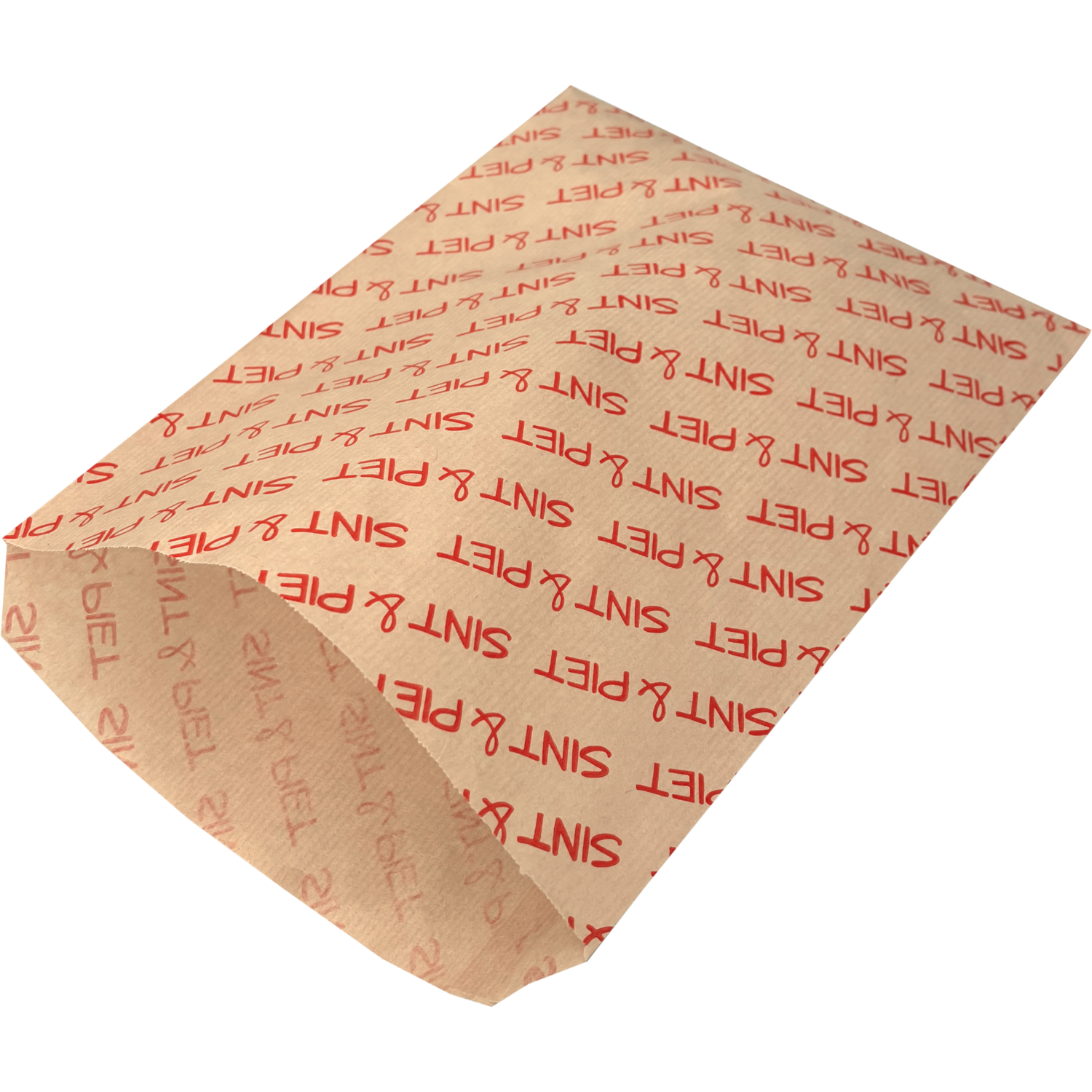 Zak, Fourniturenzak, Papier, 22x29cm, Sint & Piet, bruin/rood 4