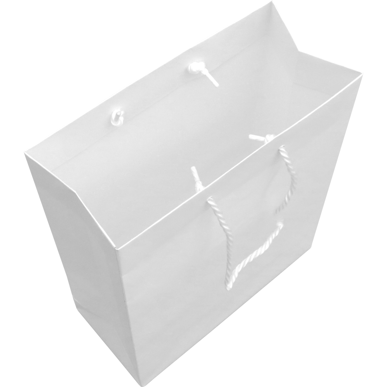 Tas, Papier, met koord, 22x 10x29cm, draagtas, wit 2