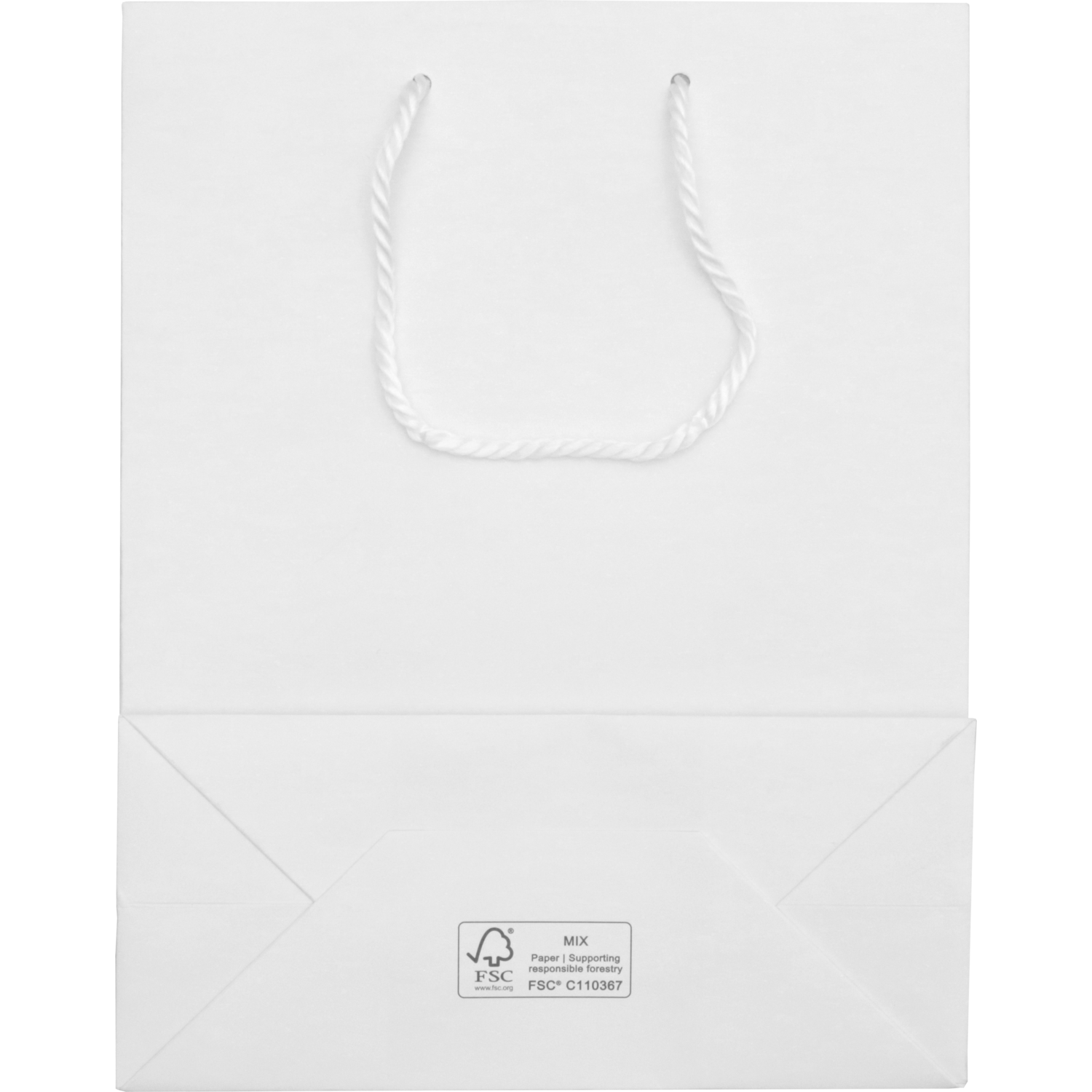 Tas, Papier, met koord, 22x 10x29cm, draagtas, wit 3