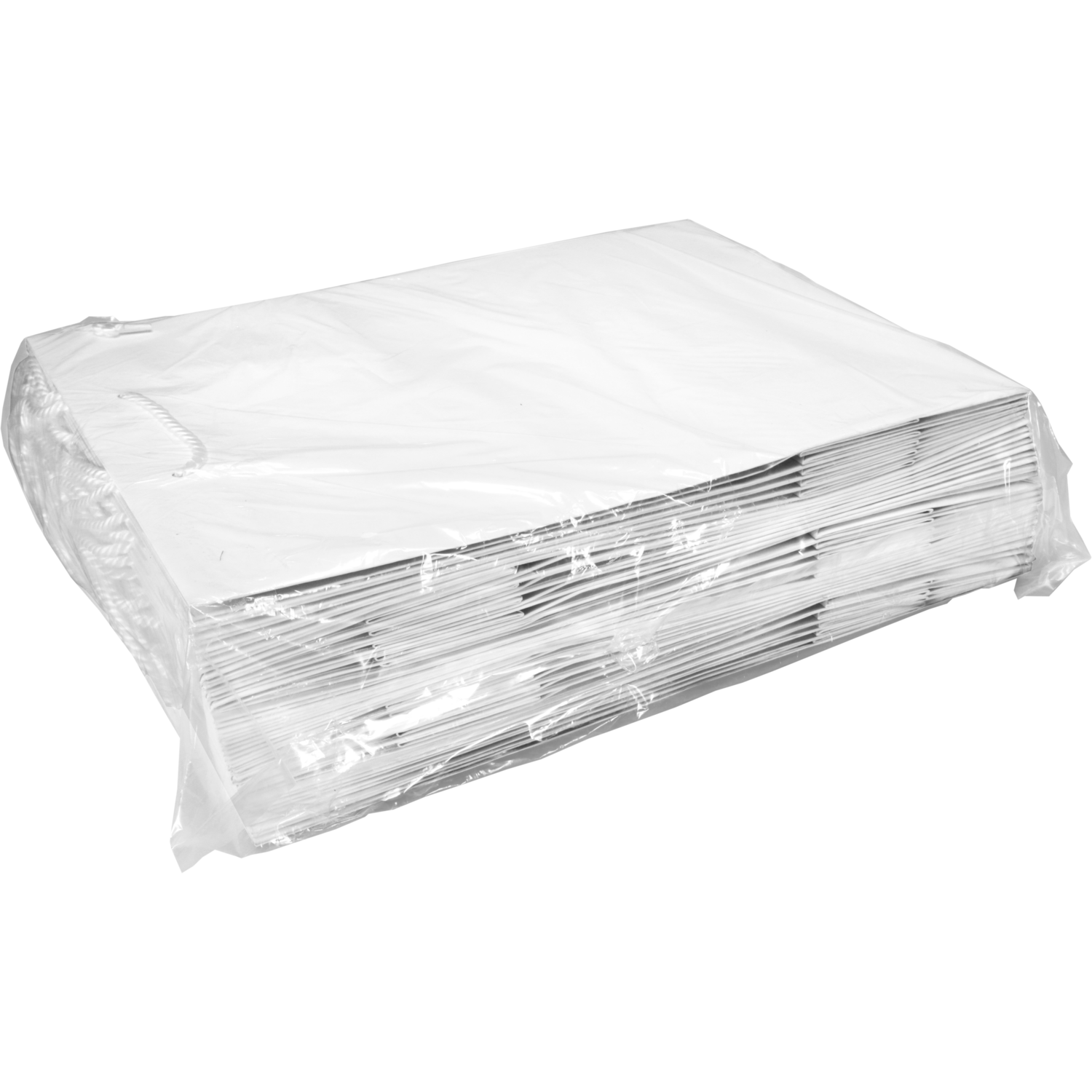 Tas, Papier, met koord, 27x 12x37cm, draagtas, wit 7