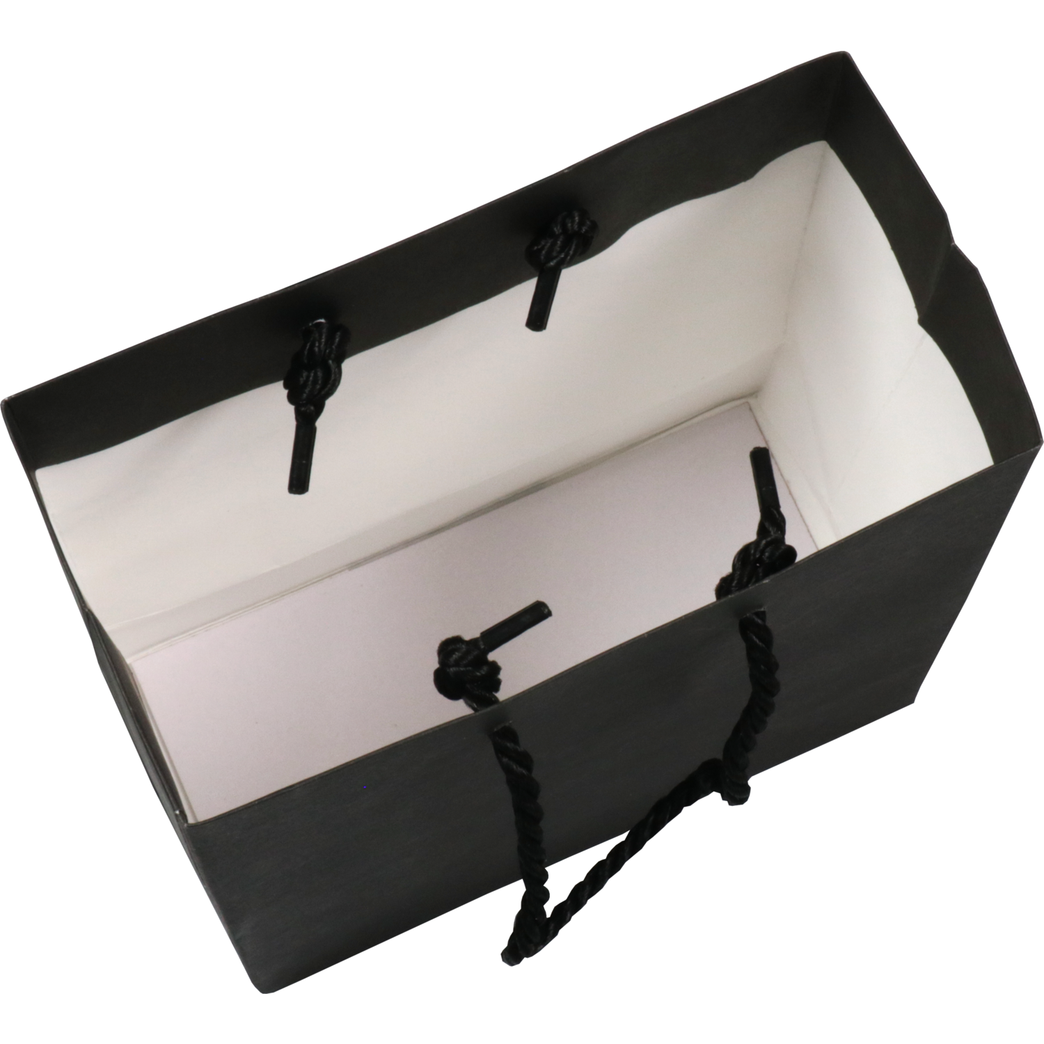 Tas, Papier, met koord, 16x 8x19cm, draagtas, zwart 3