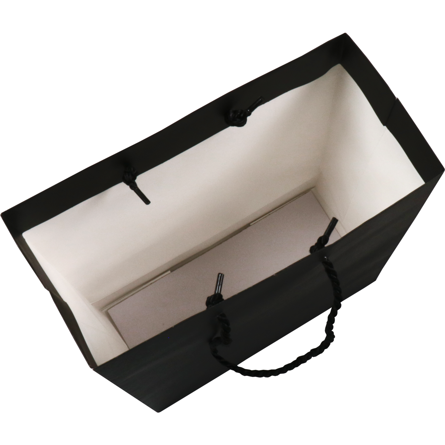 Tas, Papier, met koord, 22x 10x29cm, draagtas, zwart 3