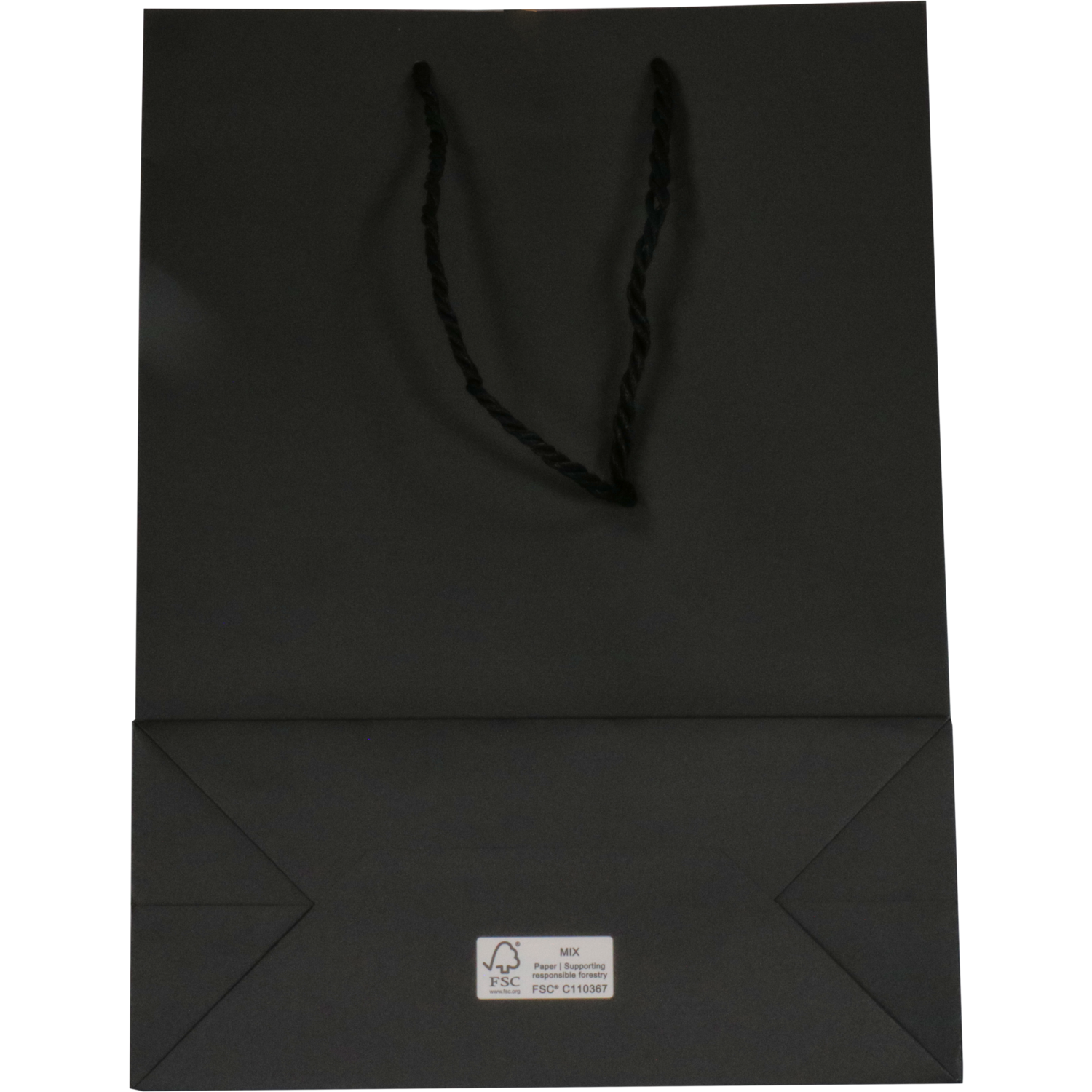 Tas, Papier, met koord, 27x 12x37cm, draagtas, zwart/wit 2
