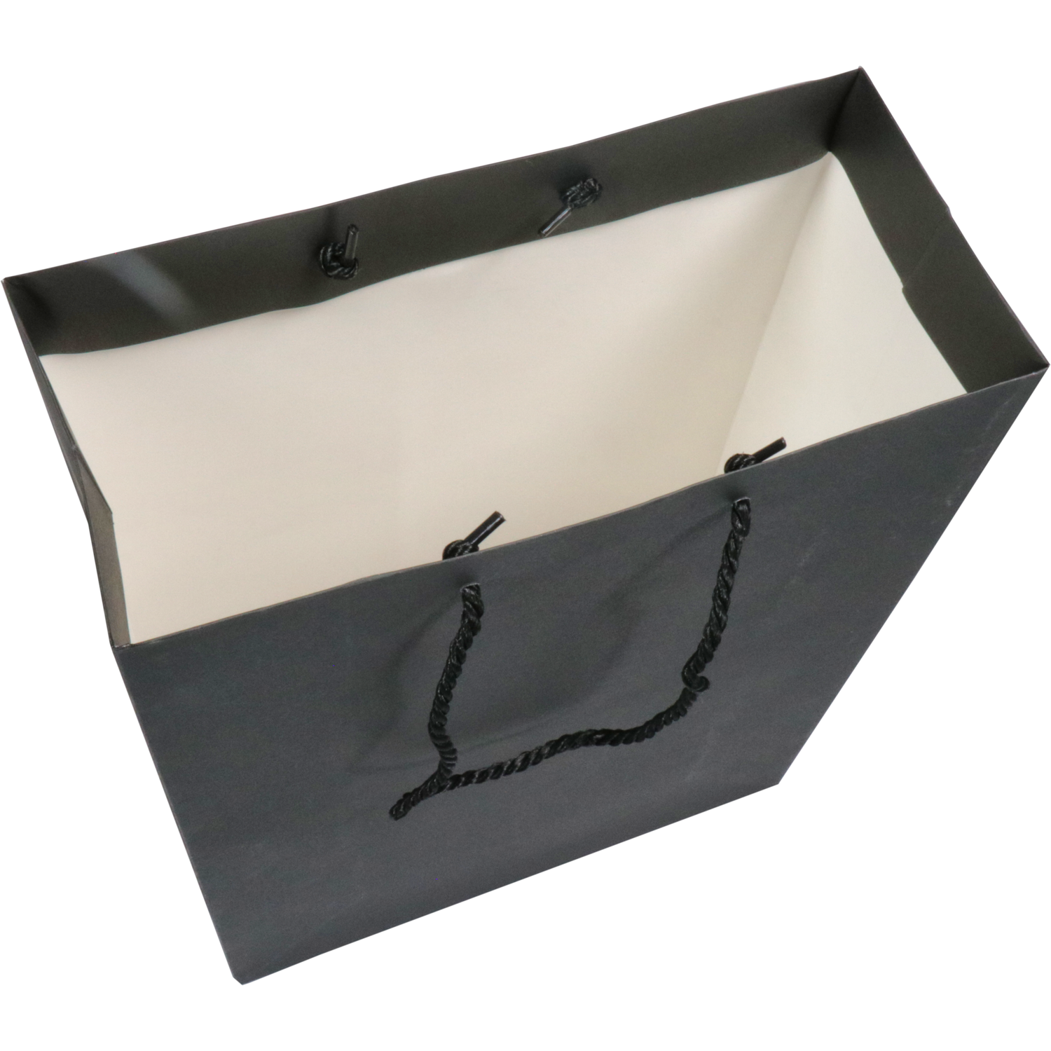 Tas, Papier, met koord, 27x 12x37cm, draagtas, zwart/wit 3
