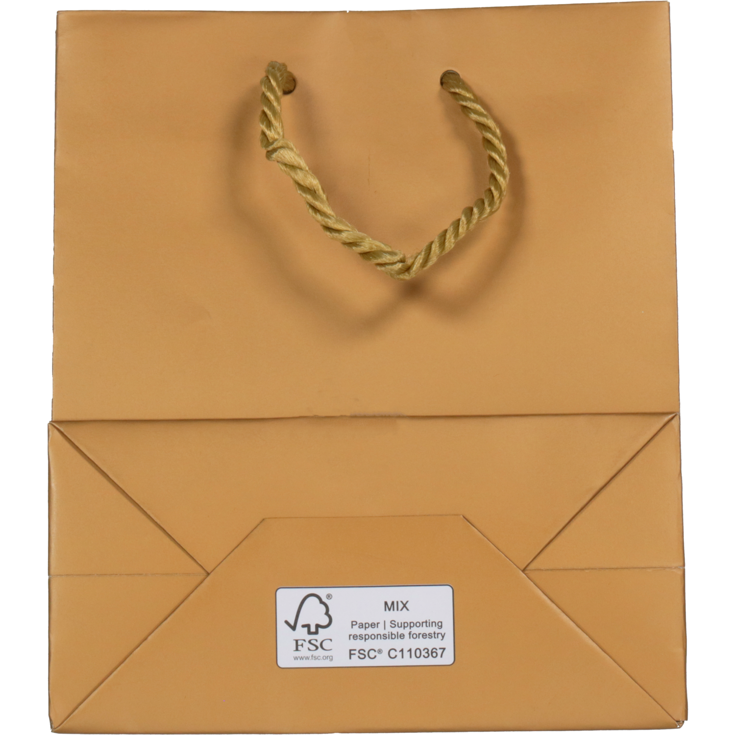 Tas, Papier, met koord, 16x 8x19cm, draagtas, goud 2
