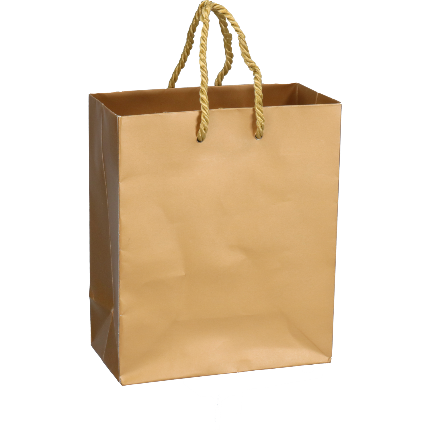 Tas, Papier, met koord, 16x 8x19cm, draagtas, goud 1