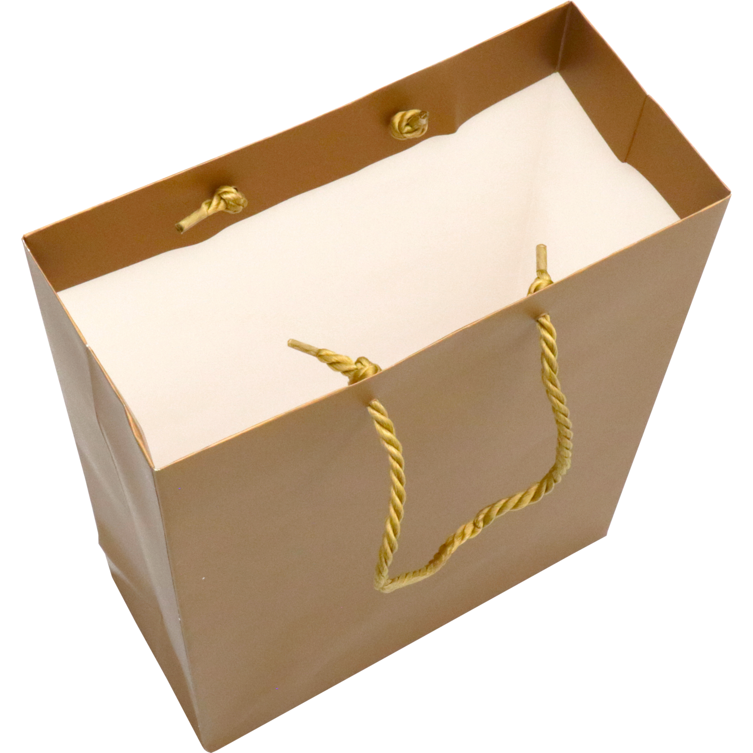 Tas, Papier, met koord, 22x 10x29cm, draagtas, goud/wit 2