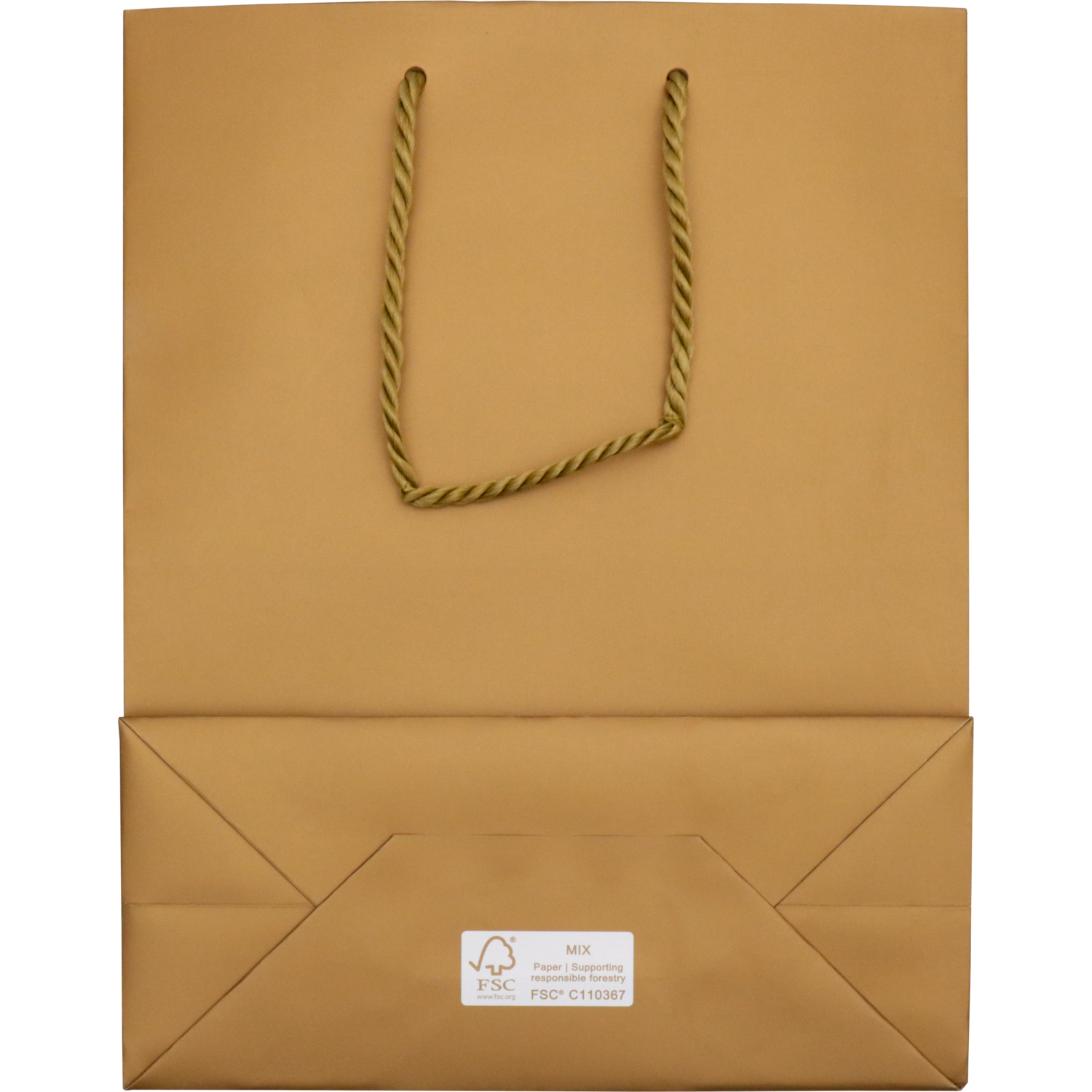 Tas, Papier, met koord, 22x 10x29cm, draagtas, goud/wit 3