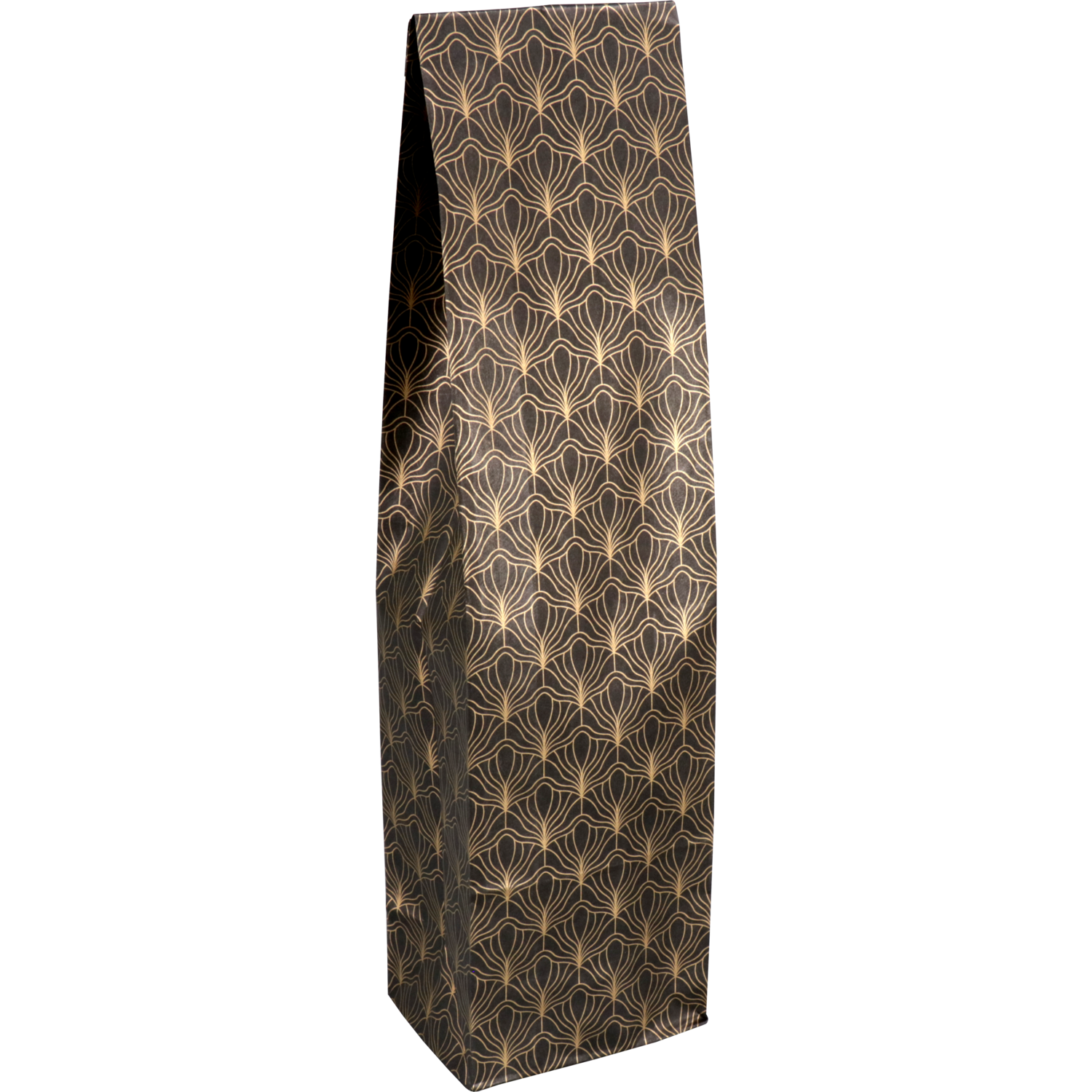 Fleszak, 10x40x8cm, papier, zwart/goud 1