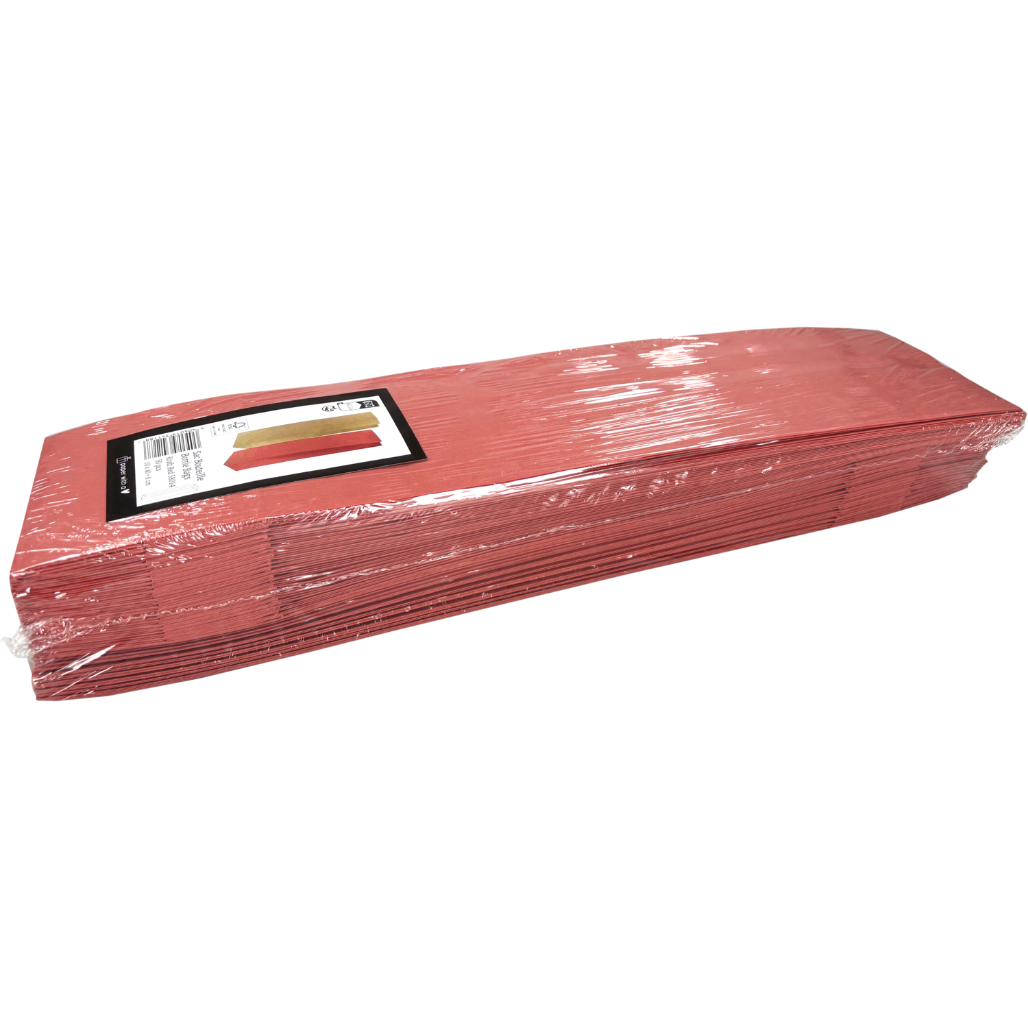 Fleszak, 10x40x8cm, papier, rood 4