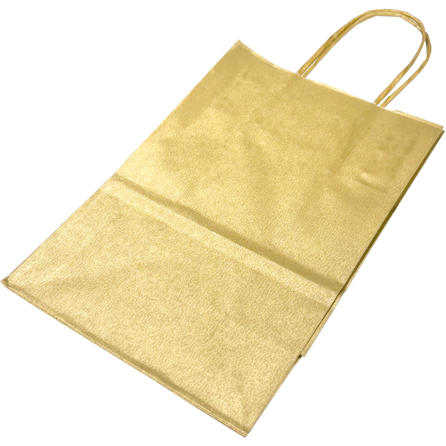 Tas, Papier, gedraaid papieren koord, 14x 8x21cm, draagtas, goud 8
