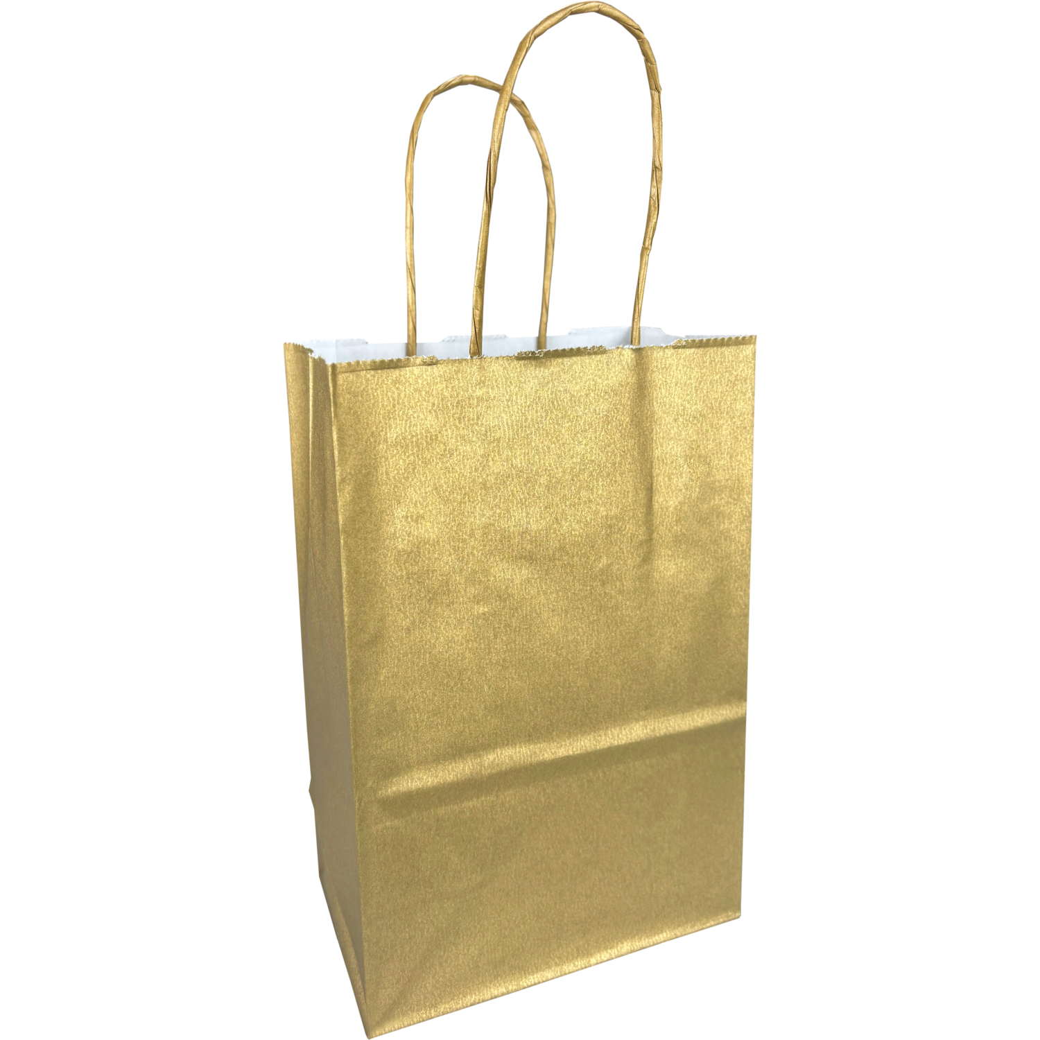 Tas, Papier, gedraaid papieren koord, 14x 8x21cm, draagtas, goud 1