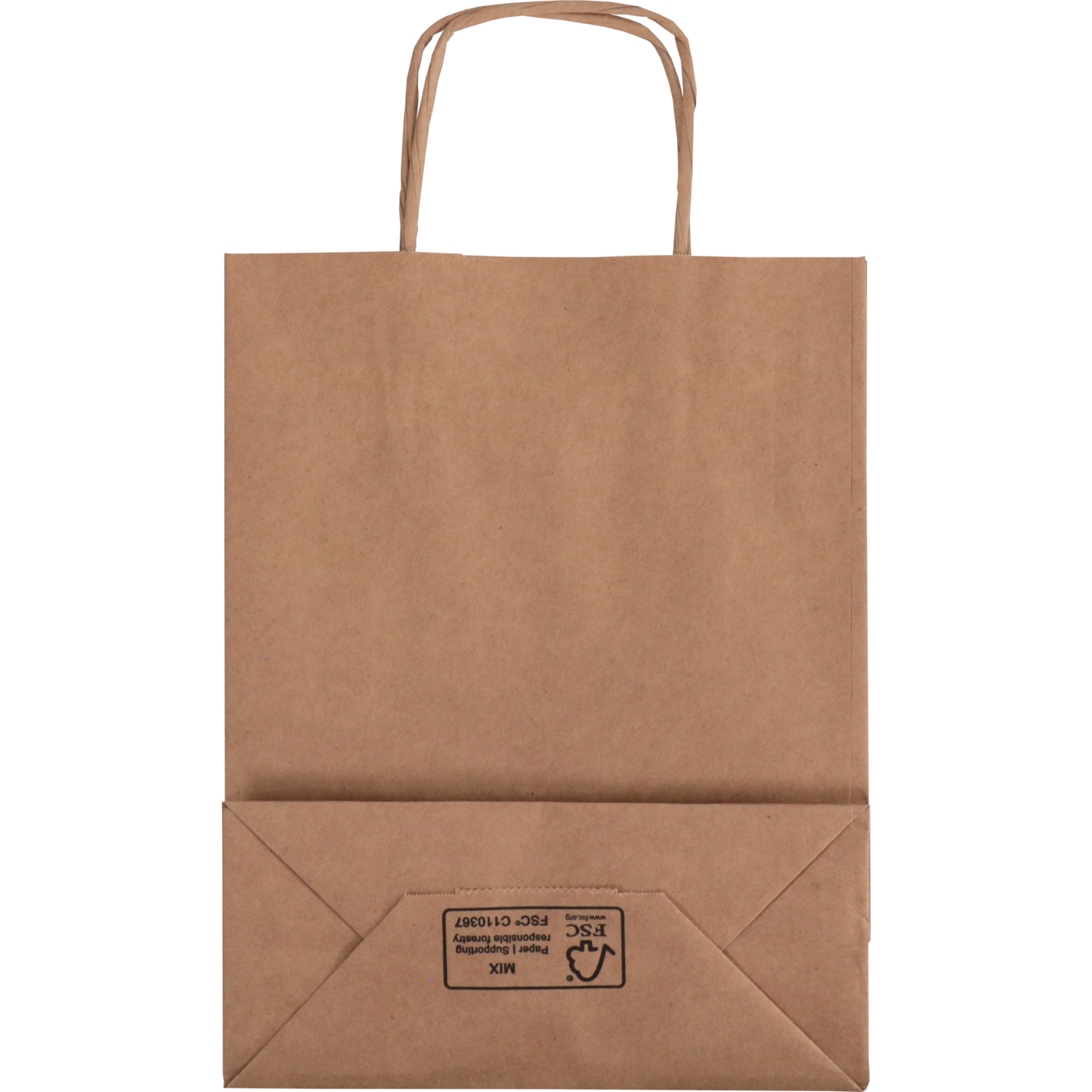Tas, Kraftpapier, gedraaid papieren koord, 18x 8x24cm, draagtas, bruin 2