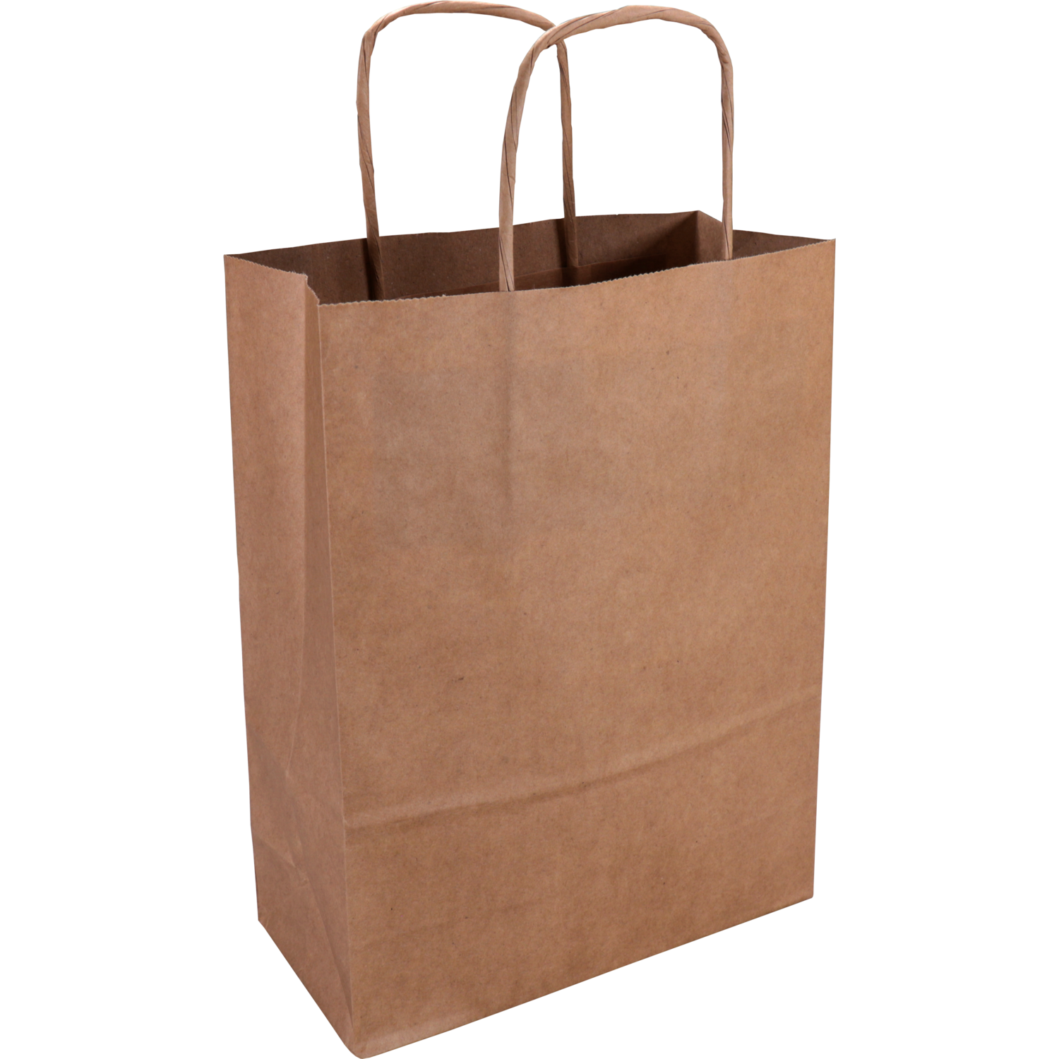 Tas, Kraftpapier, gedraaid papieren koord, 18x 8x24cm, draagtas, bruin 1