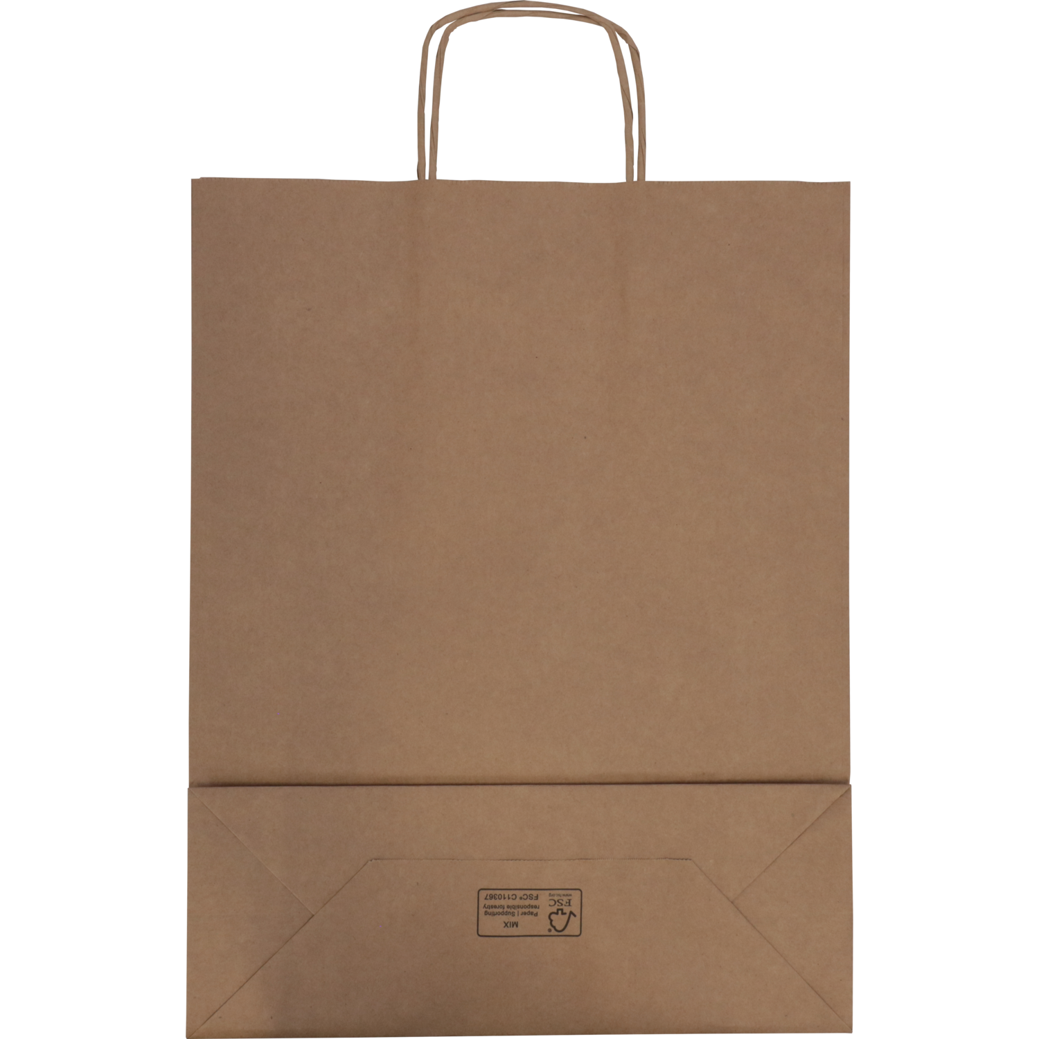 Tas, Kraftpapier, gedraaid papieren koord, 32x 12x41cm, draagtas, bruin 2